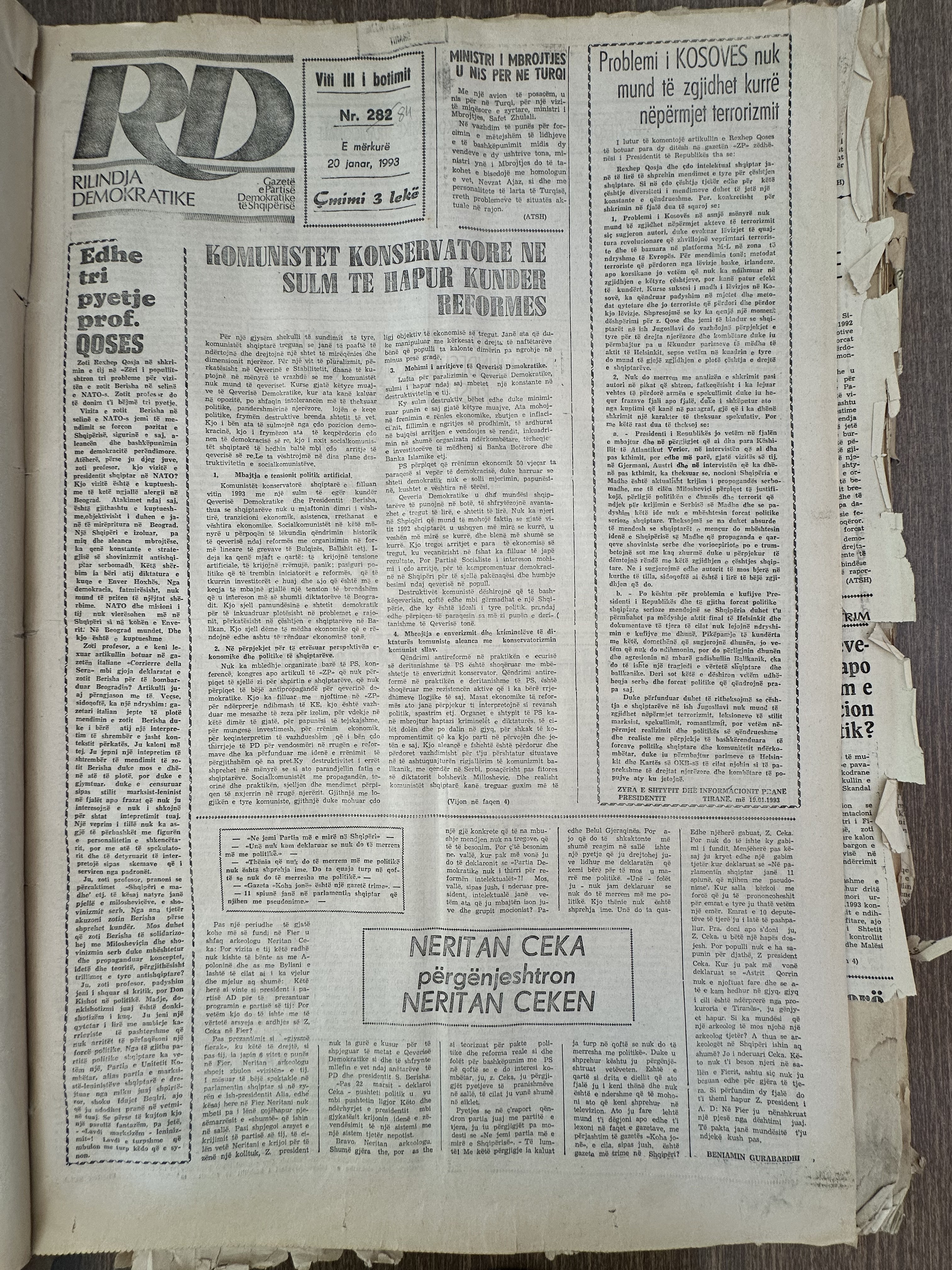 Rilindja Demokratike 1993-01-20