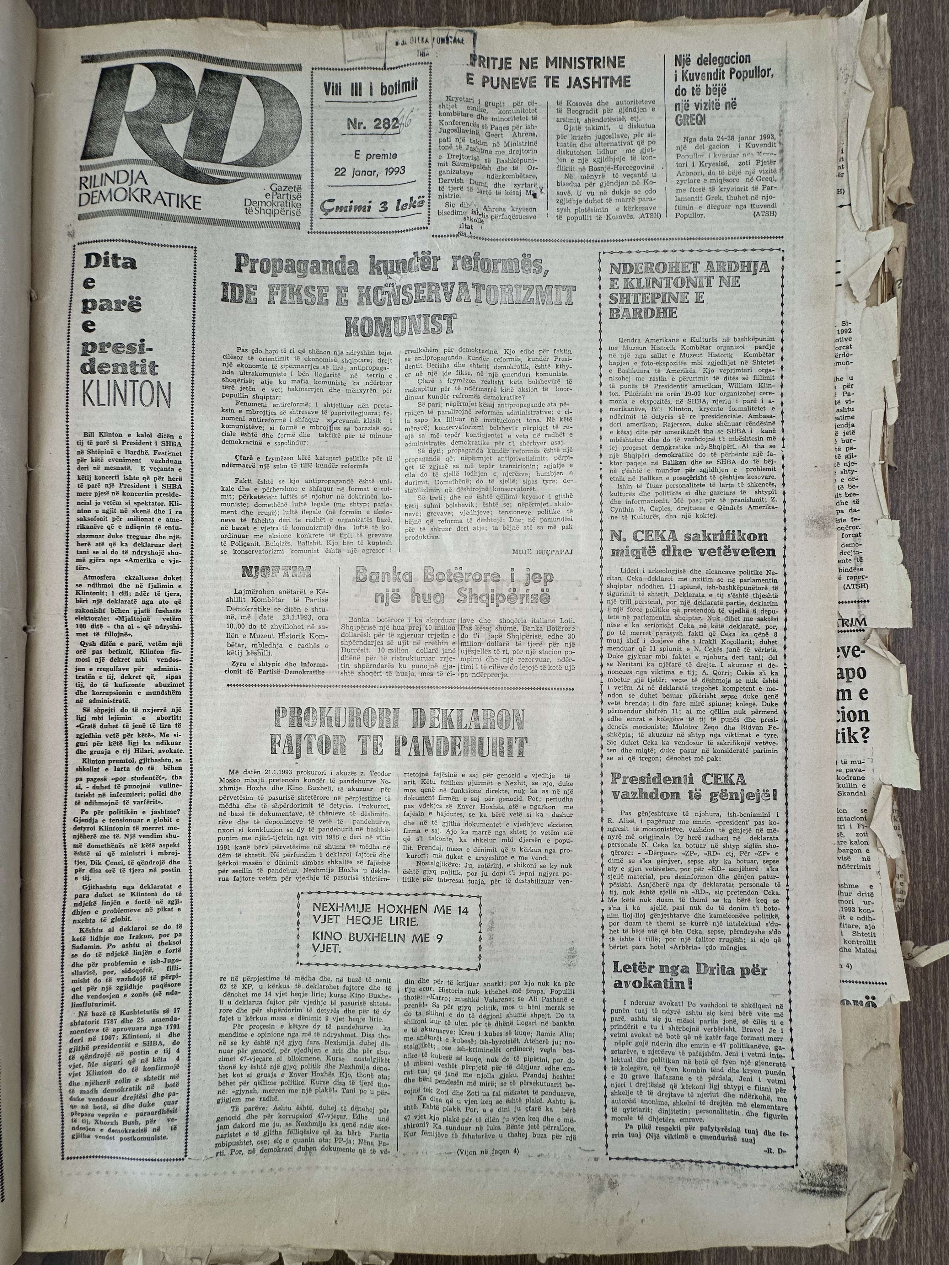 Rilindja Demokratike 1993-01-22