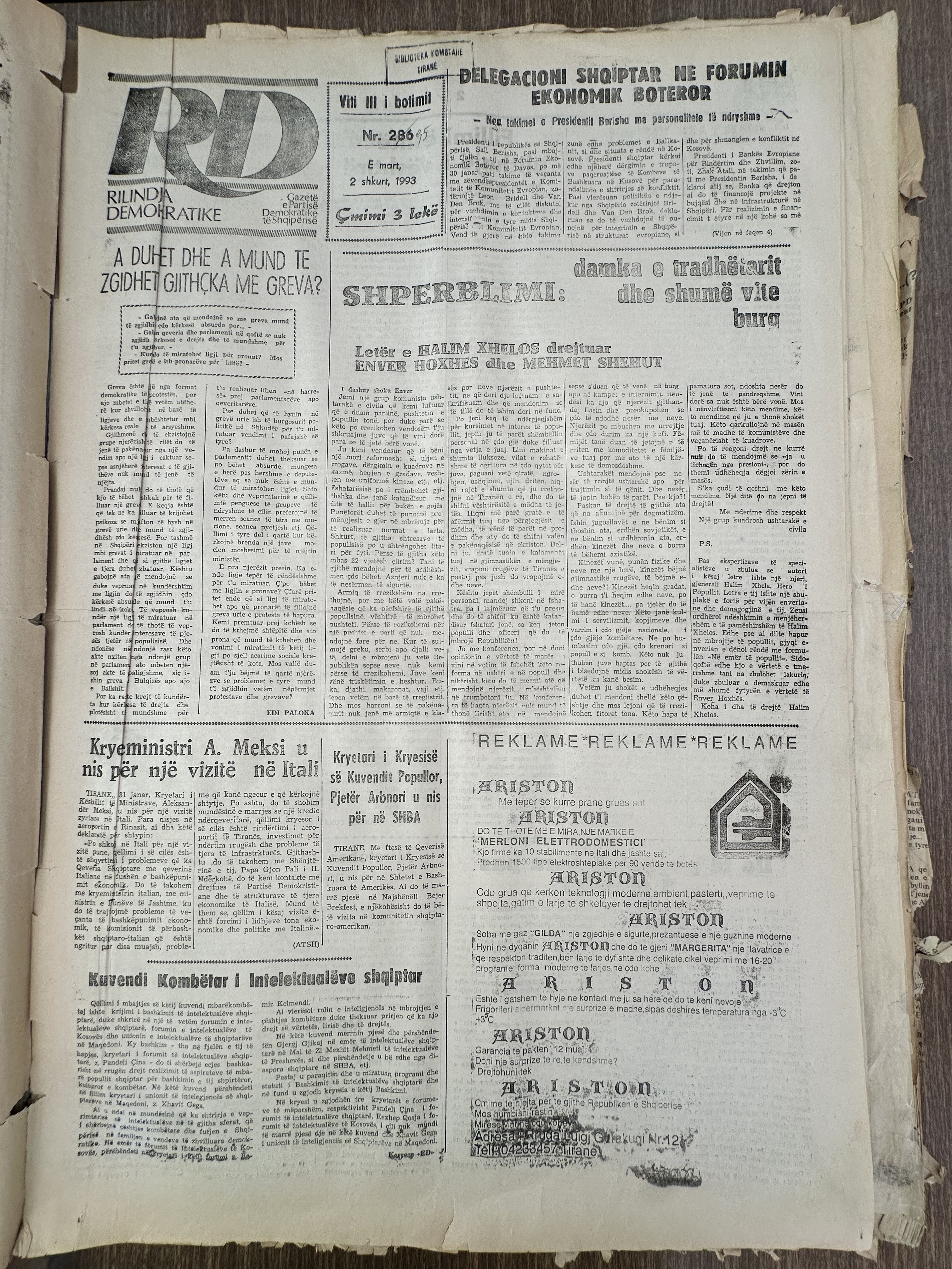 Rilindja Demokratike 1993-02-02