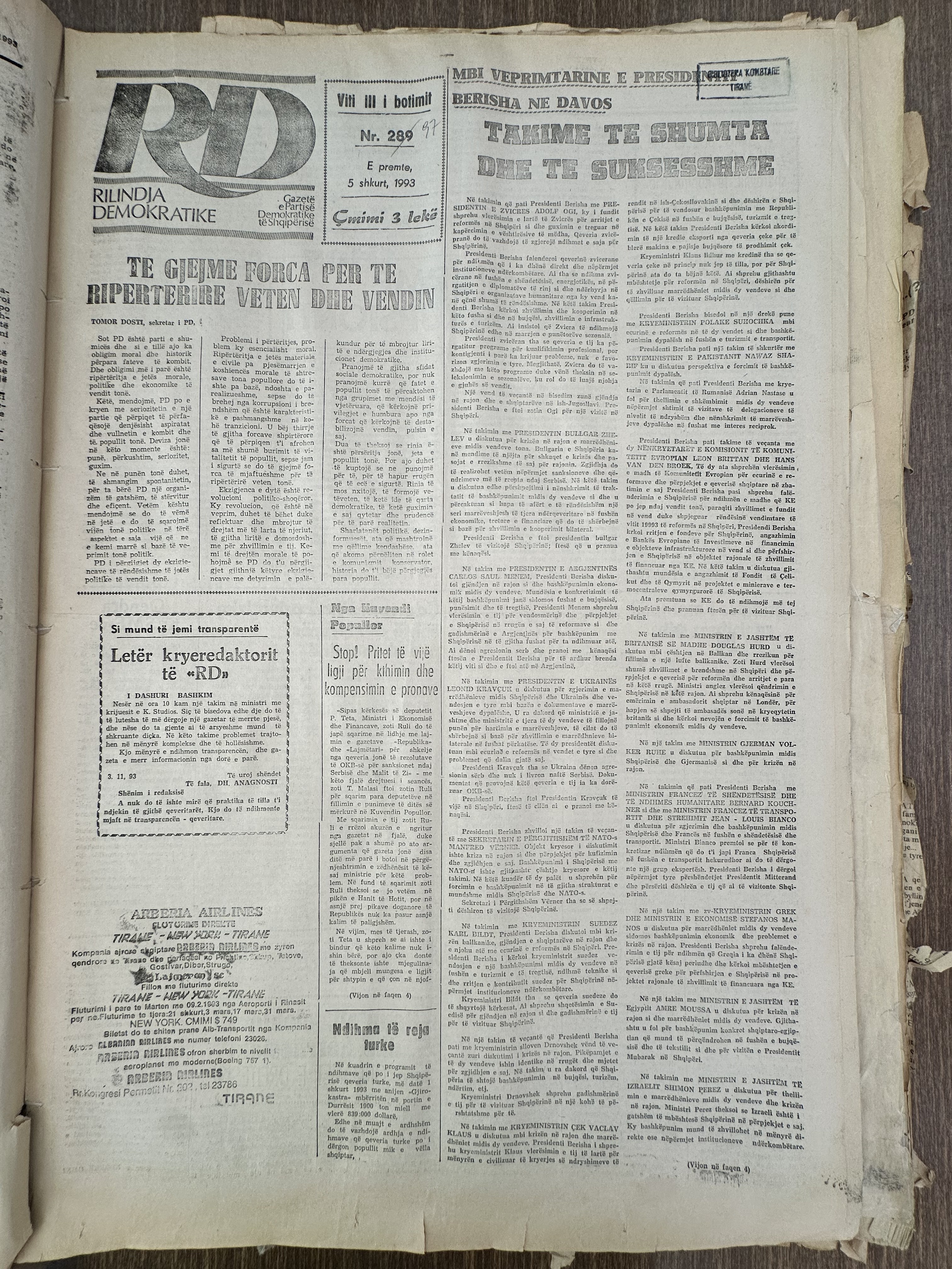 Rilindja Demokratike 1993-02-05