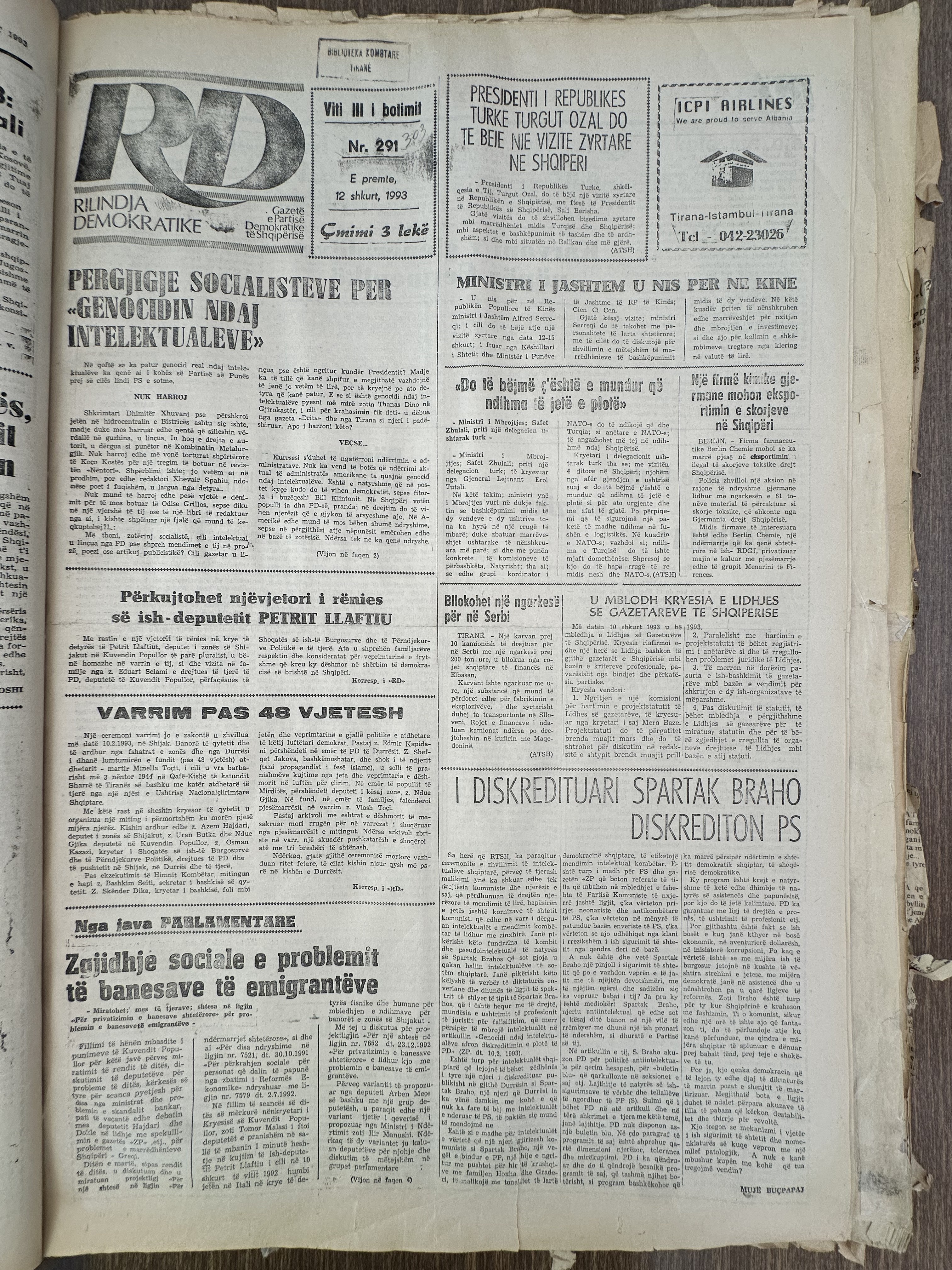 Rilindja Demokratike 1993-02-12