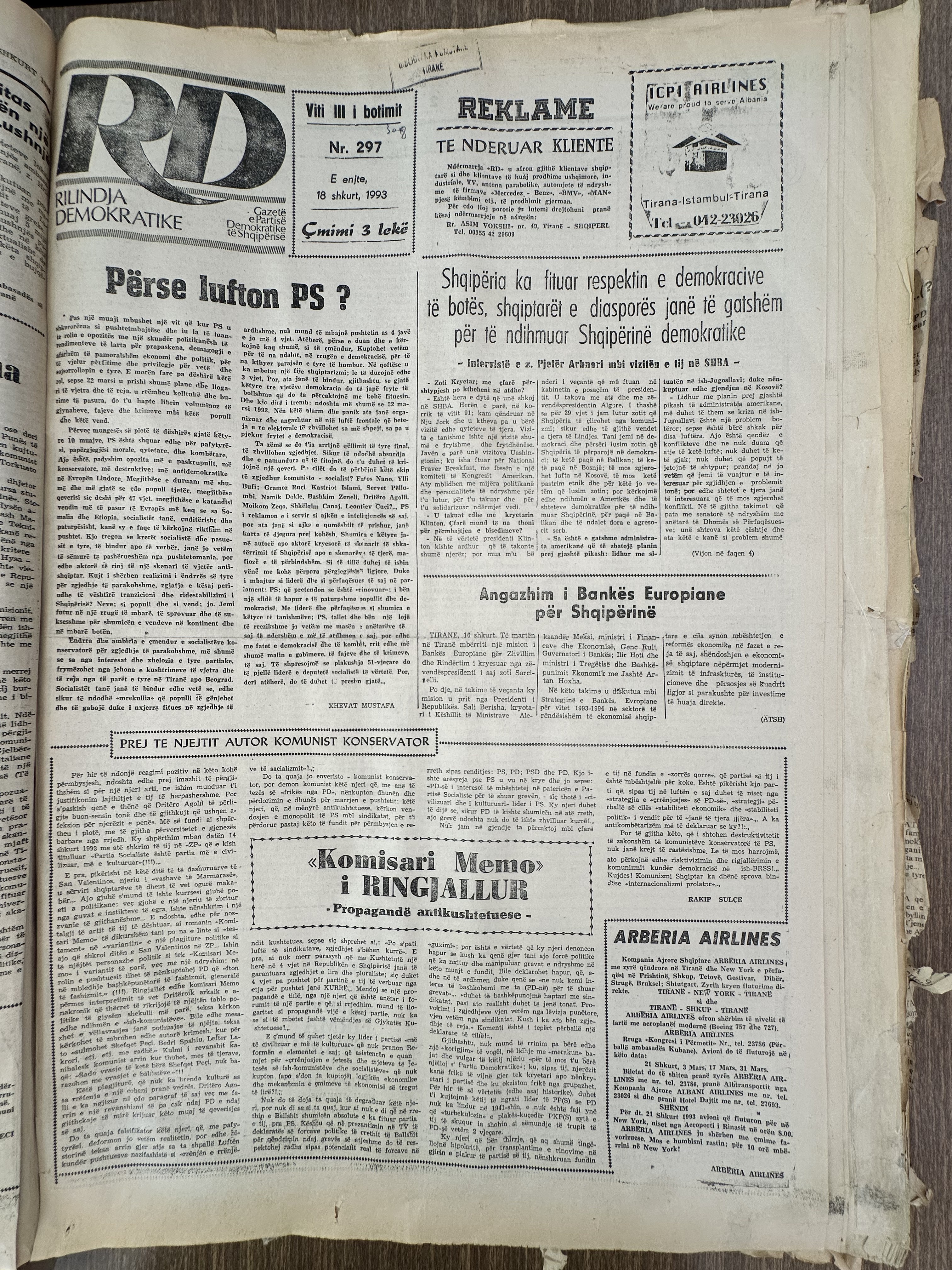Rilindja Demokratike 1993-02-18