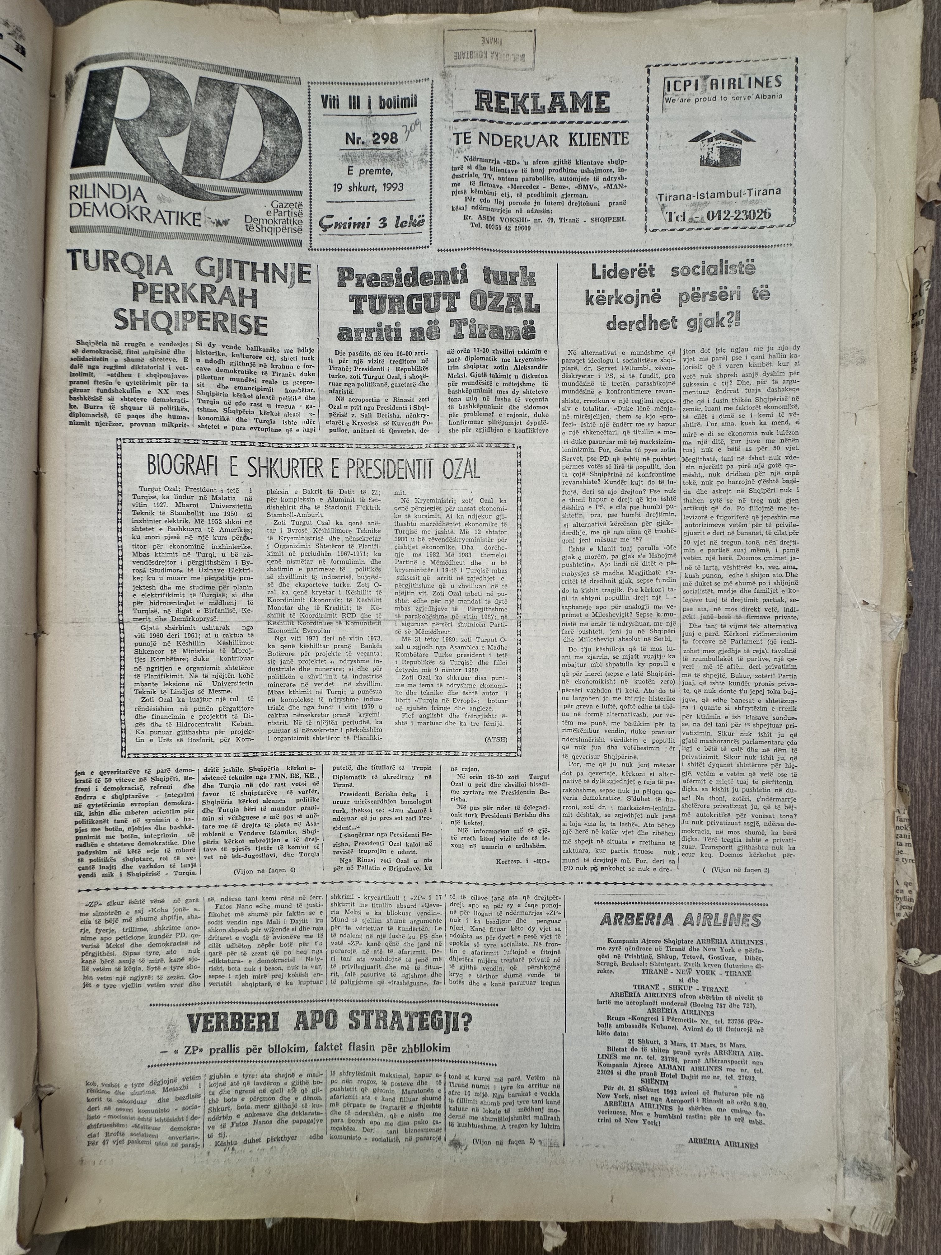 Rilindja Demokratike 1993-02-19