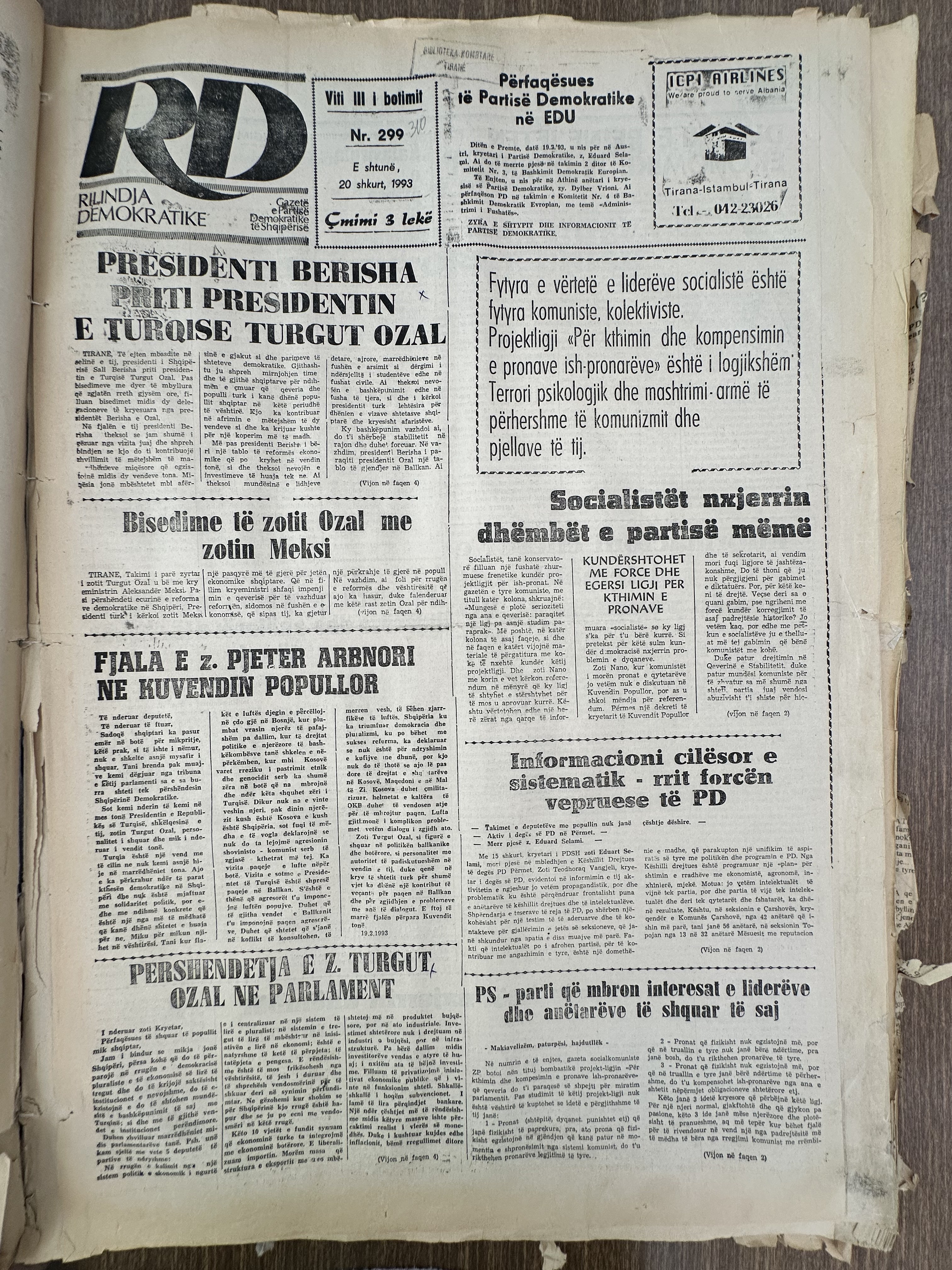 Rilindja Demokratike 1993-02-20