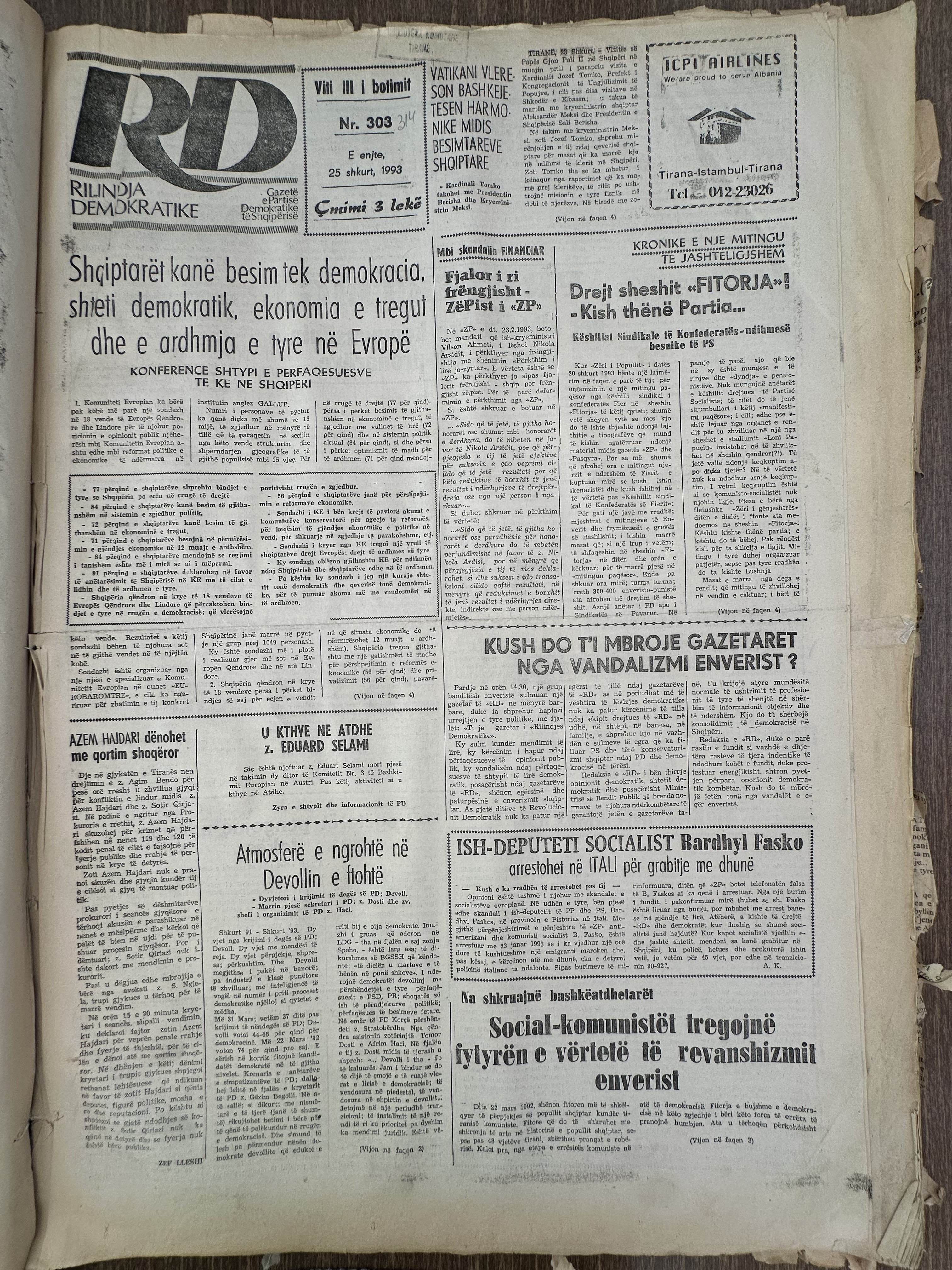 Rilindja Demokratike 1993-02-25