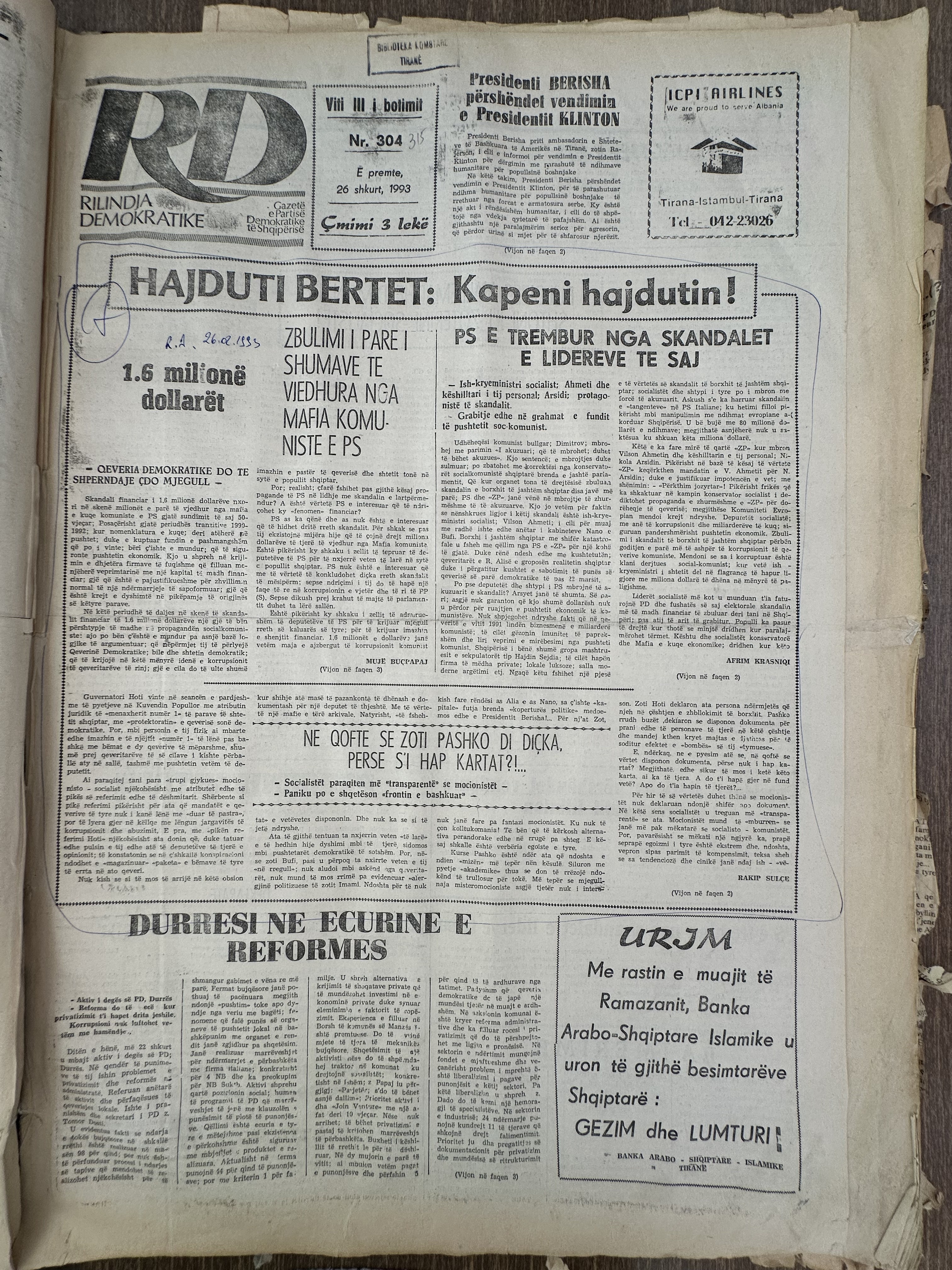 Rilindja Demokratike 1993-02-26