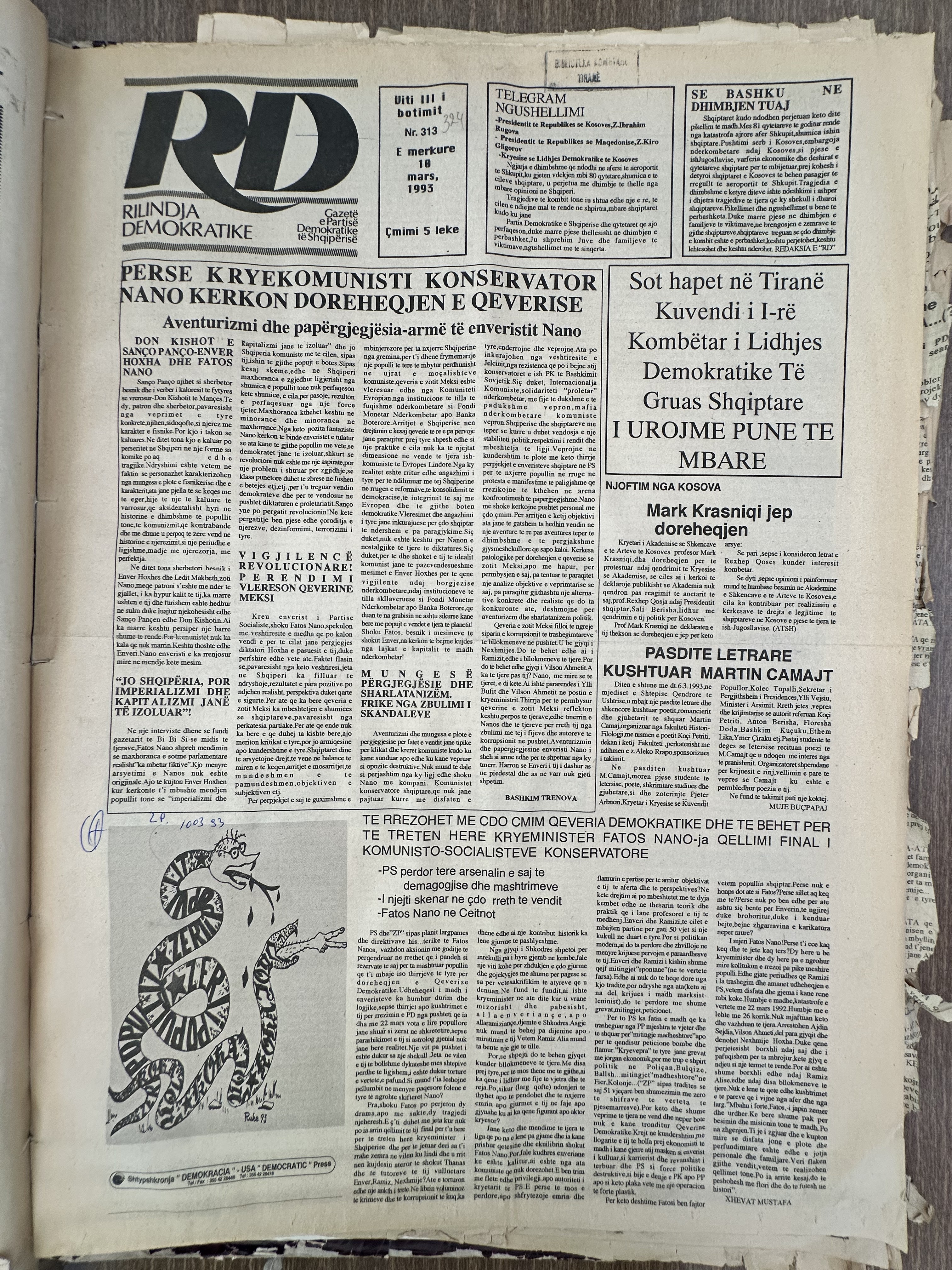 Rilindja Demokratike 1993-03-10