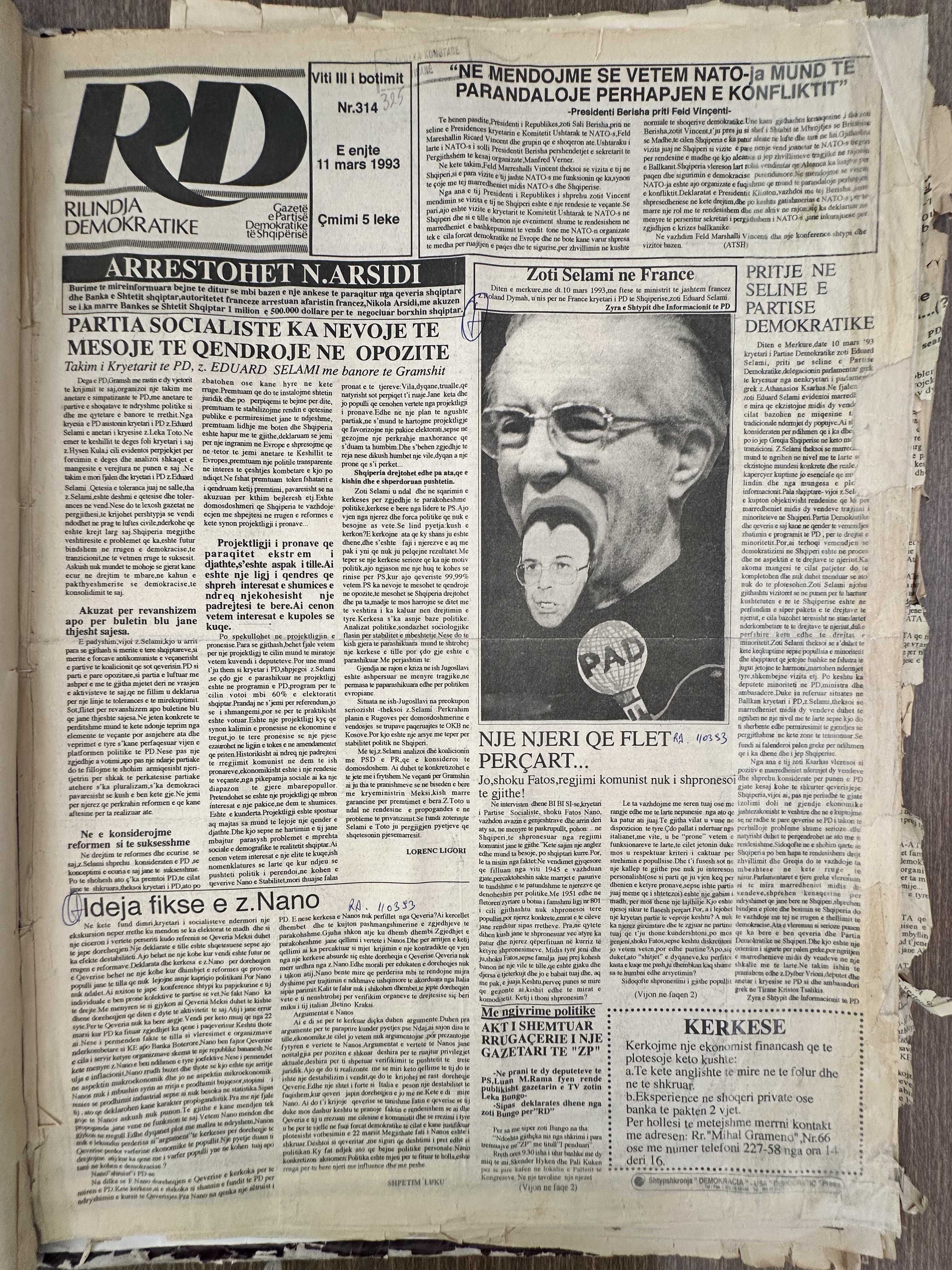 Rilindja Demokratike 1993-03-11