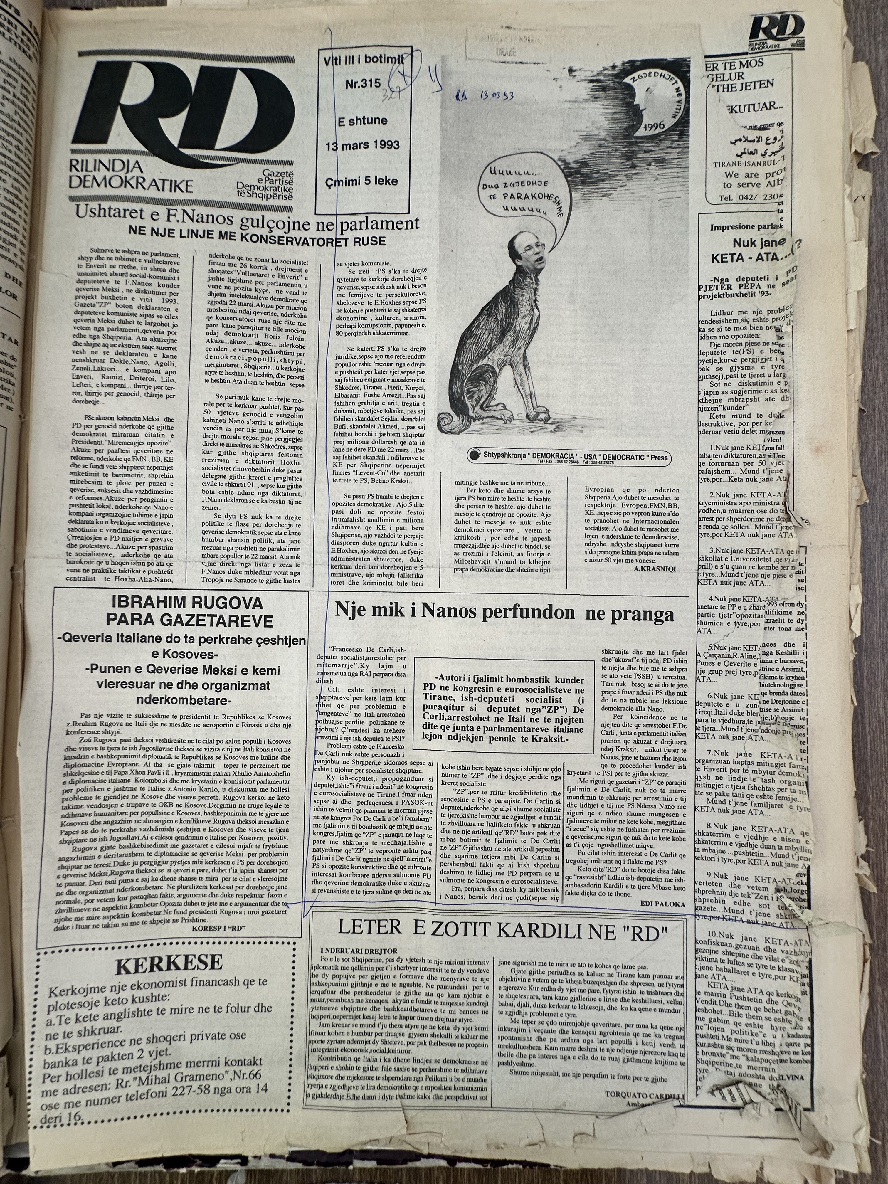 Rilindja Demokratike 1993-03-13