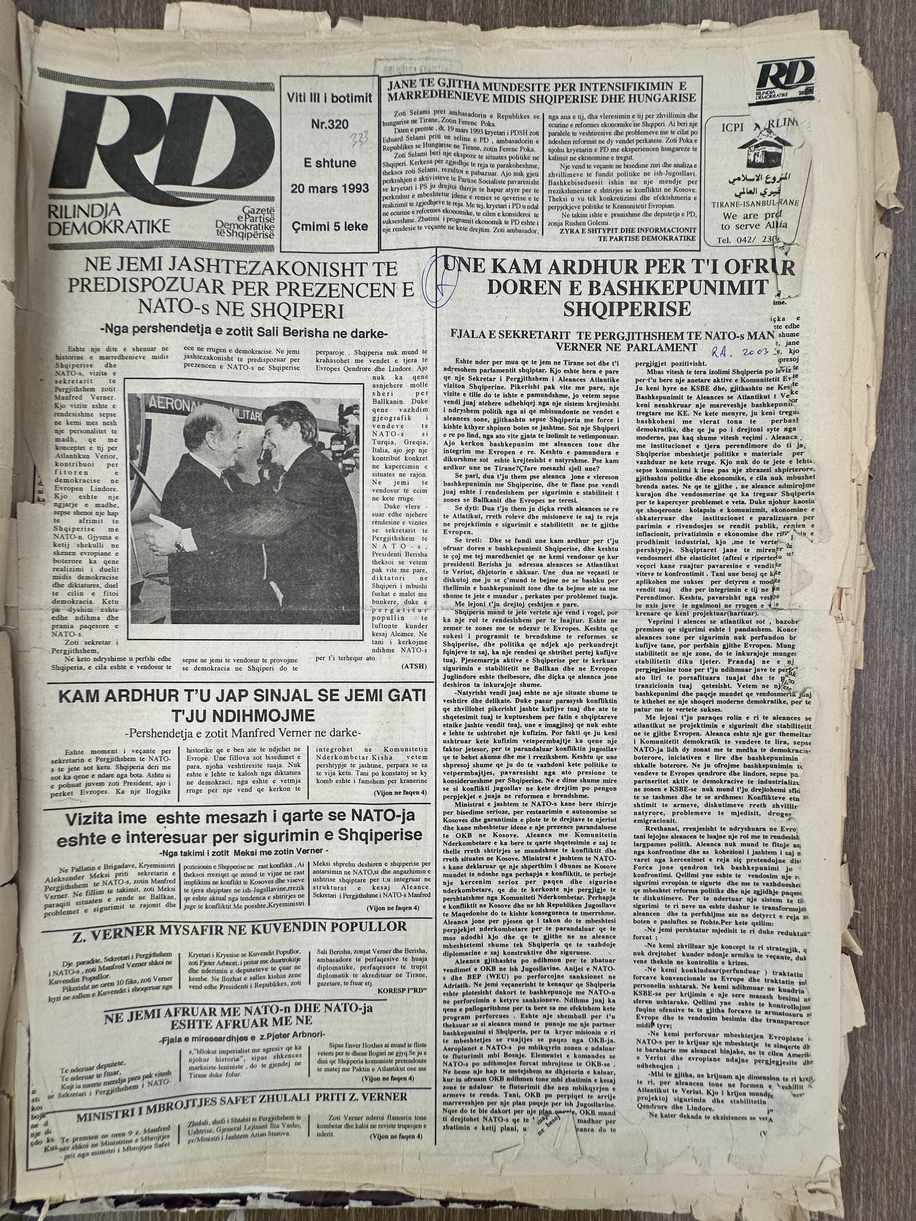 Rilindja Demokratike 1993-03-20
