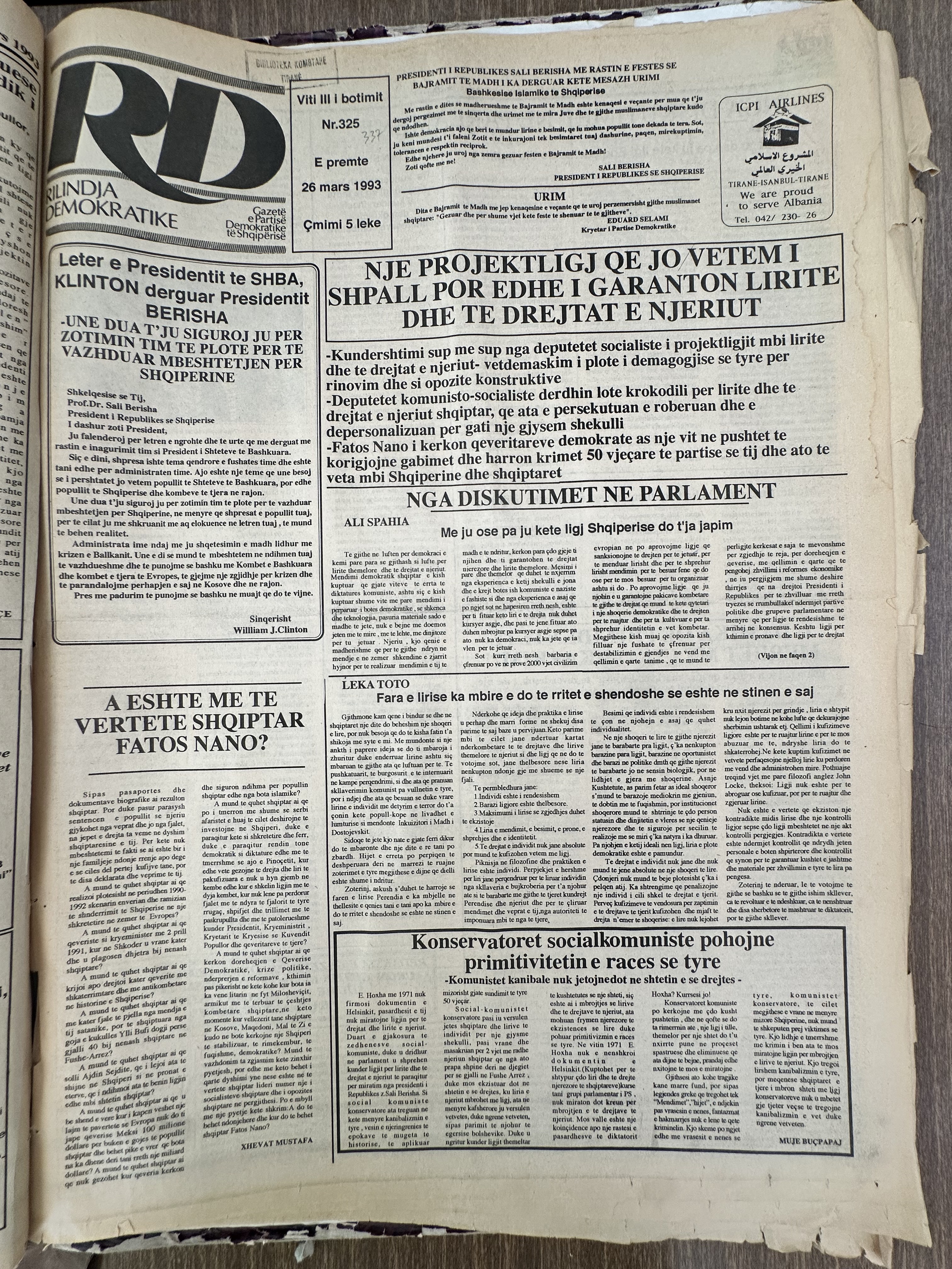 Rilindja Demokratike 1993-03-26