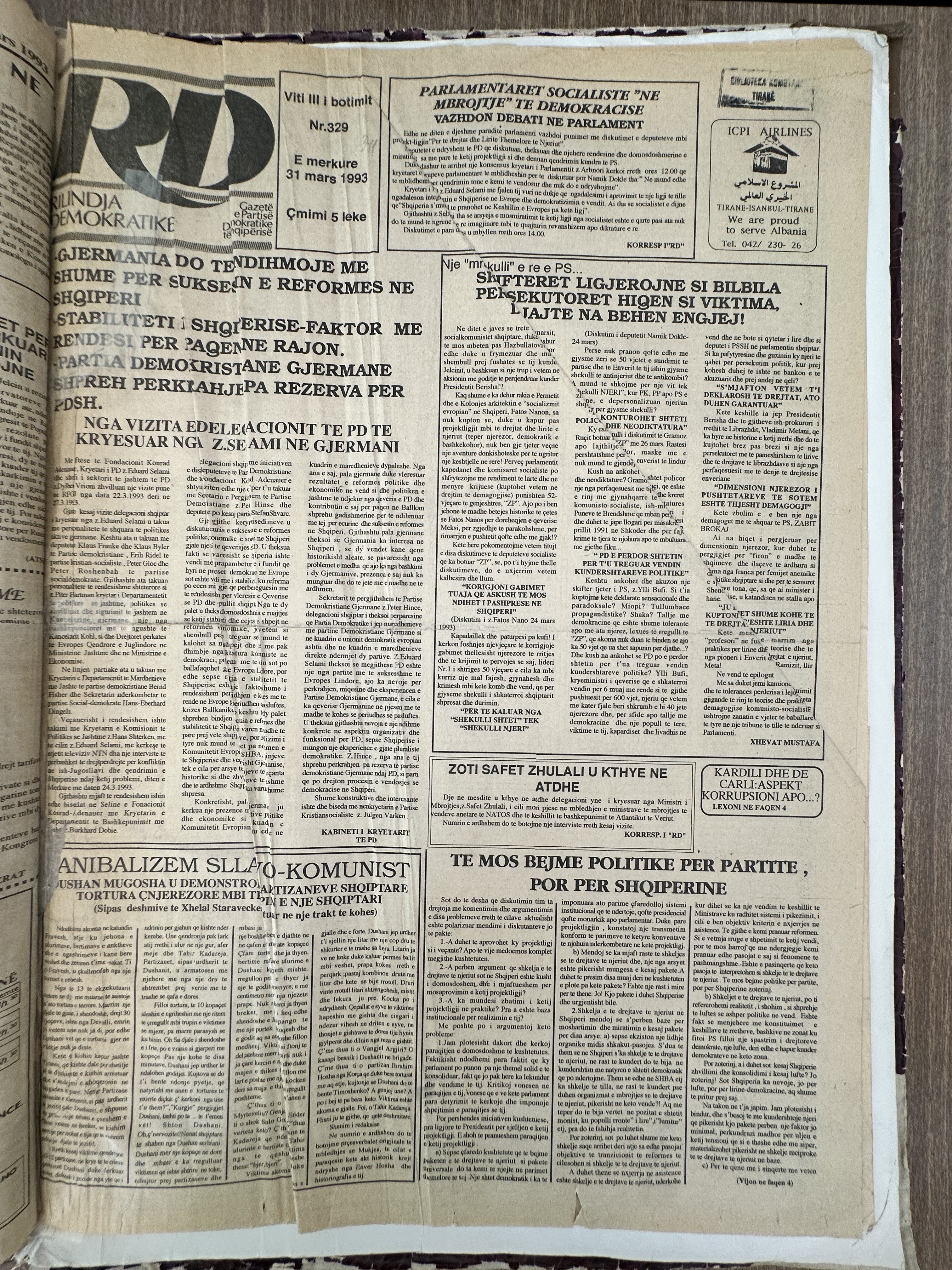 Rilindja Demokratike 1993-03-31