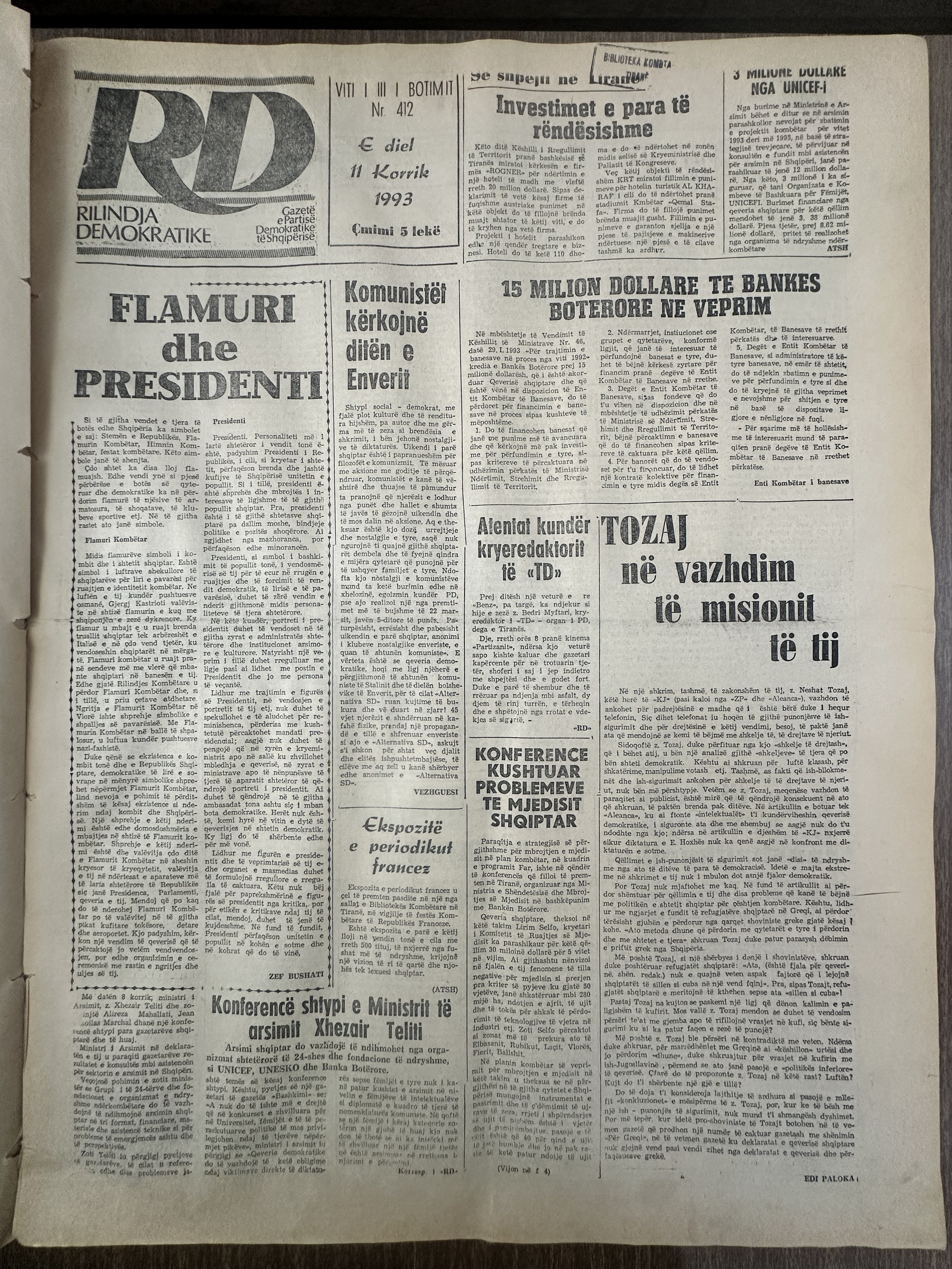 Rilindja Demokratike 1993-07-11