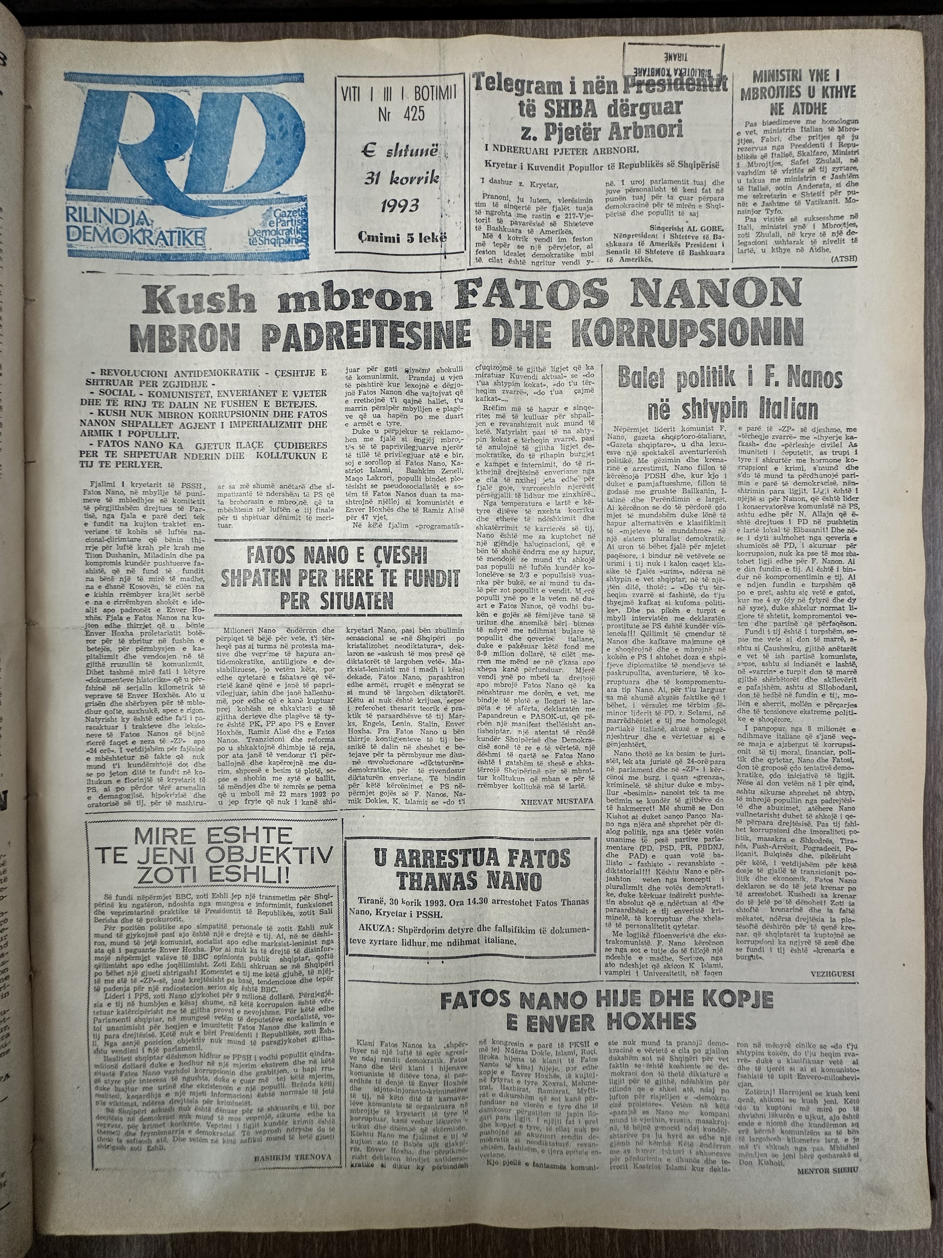 Rilindja Demokratike 1993-07-31