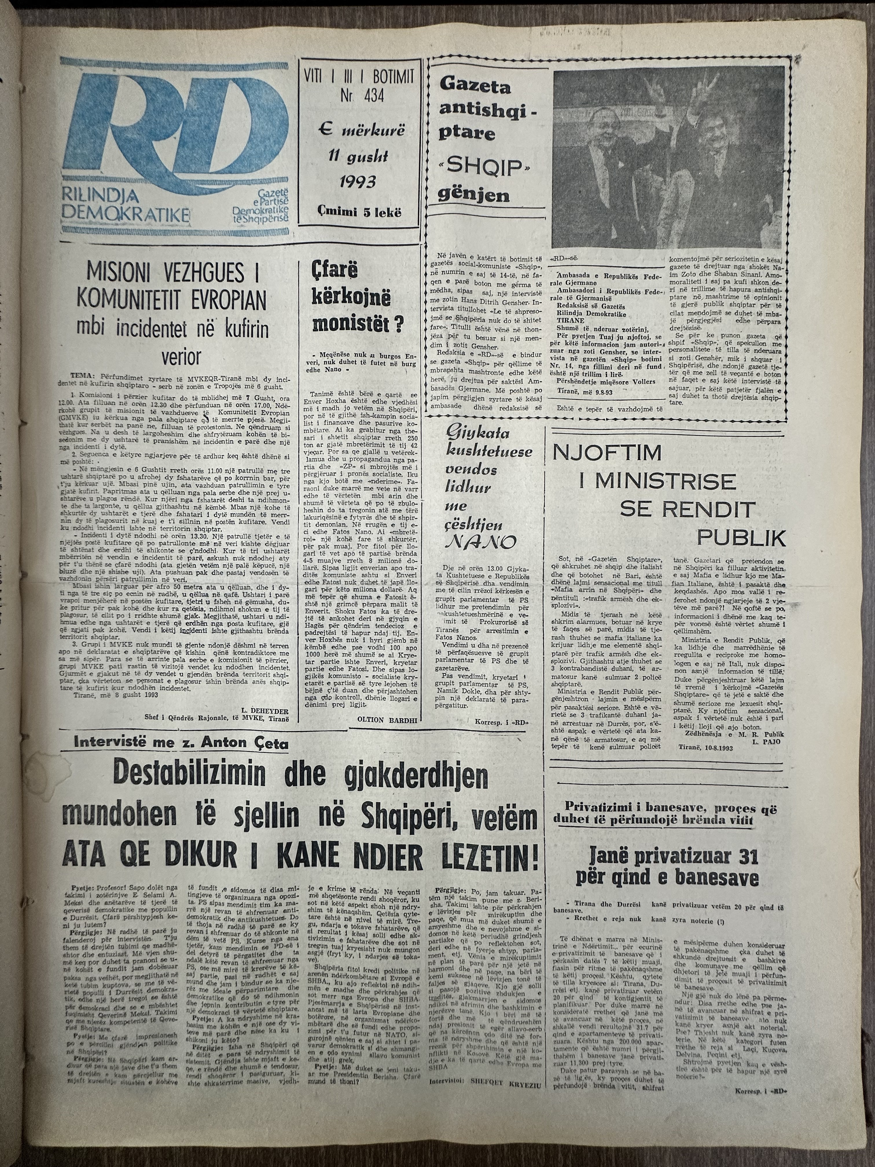 Rilindja Demokratike 1993-08-11