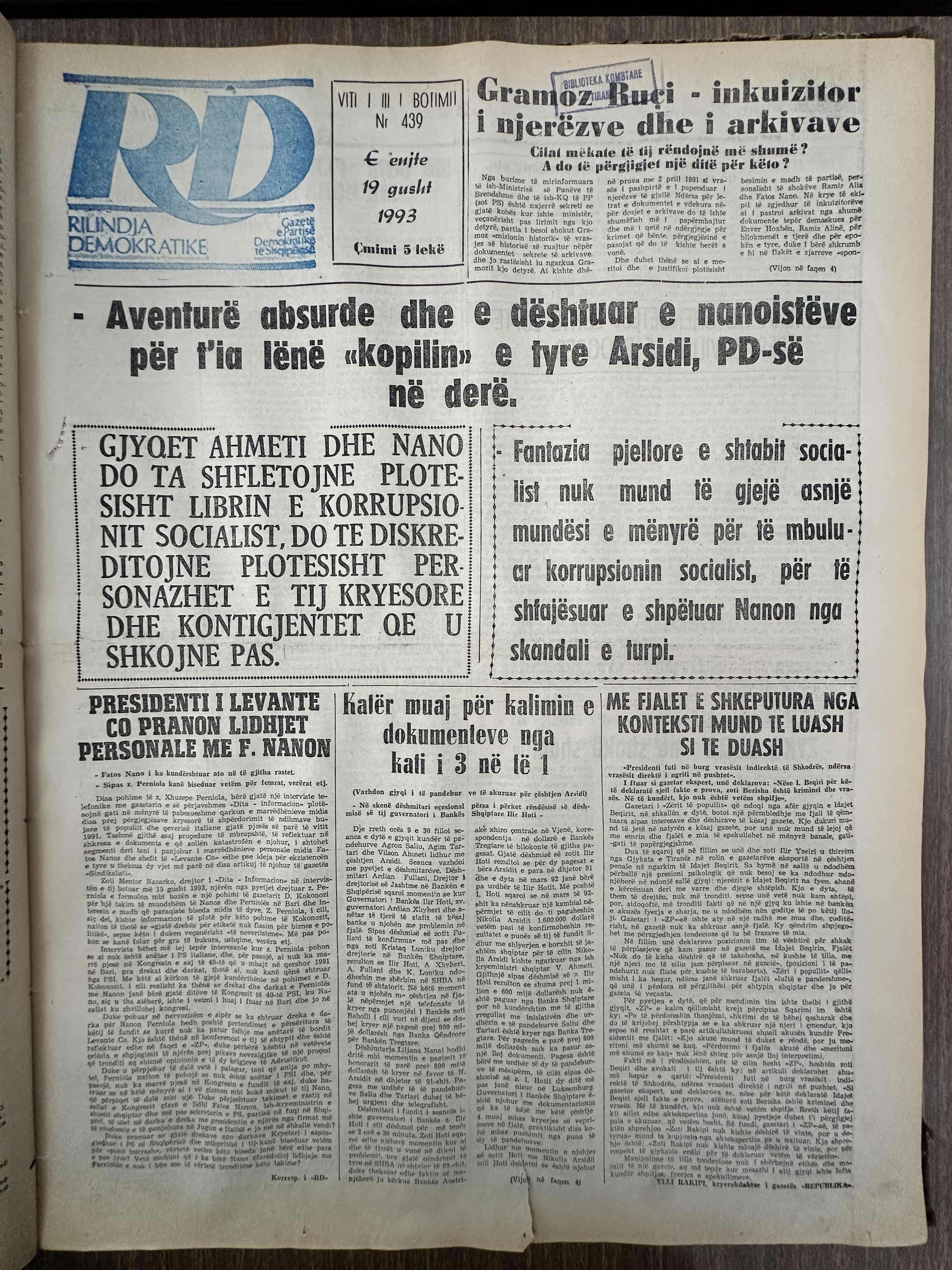 Rilindja Demokratike 1993-08-19