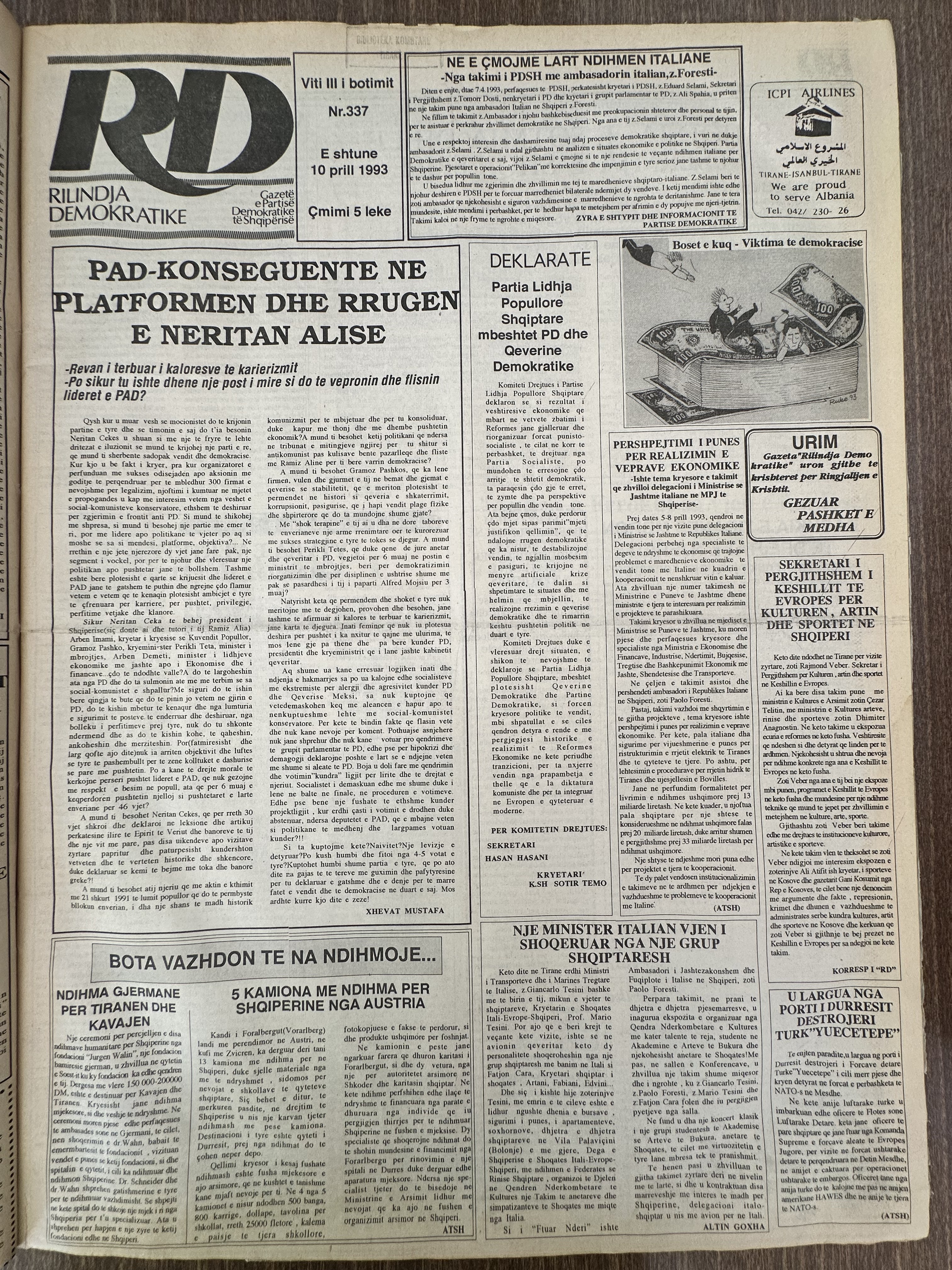 Rilindja Demokratike 1993-04-10