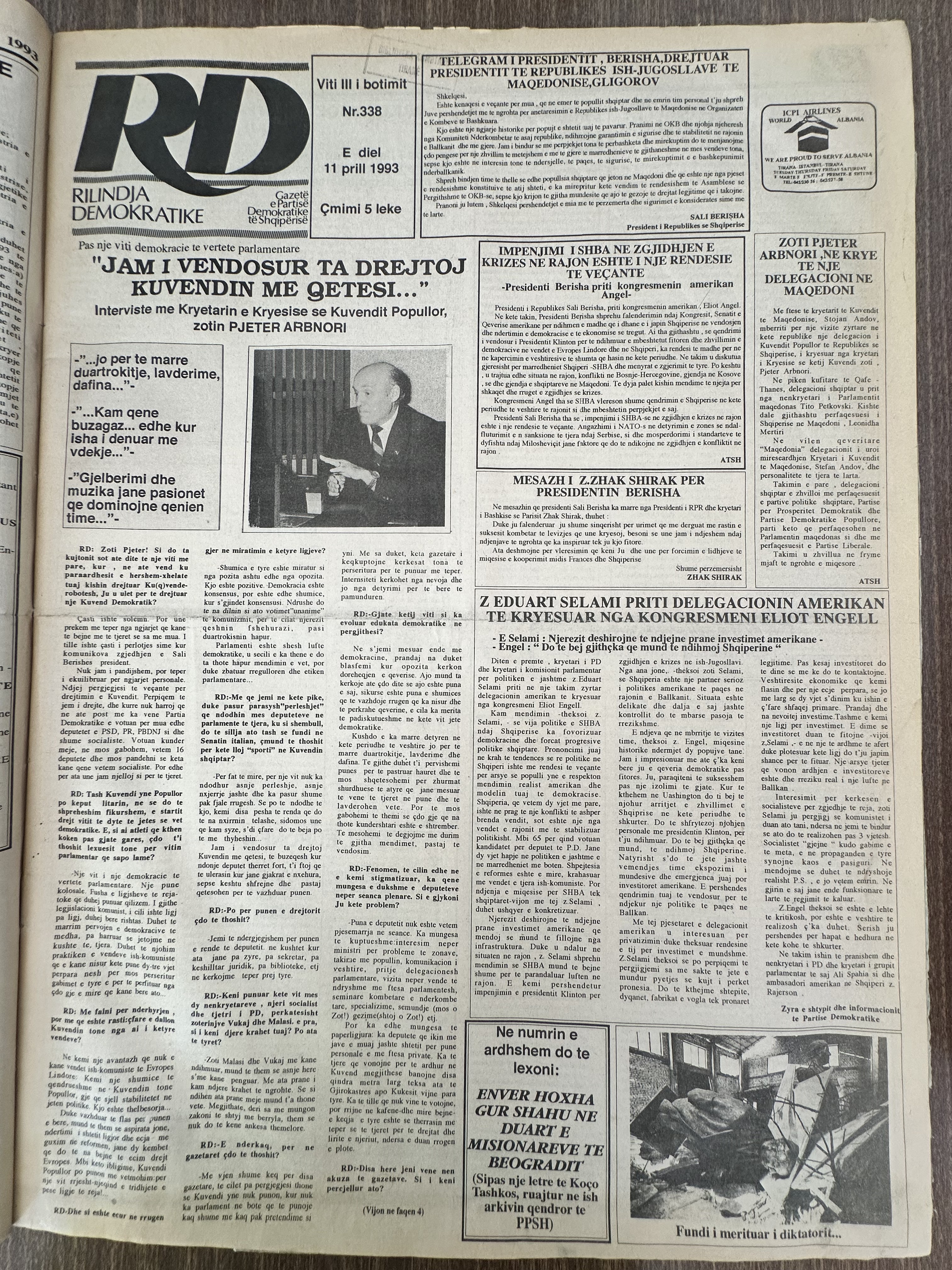 Rilindja Demokratike 1993-04-11