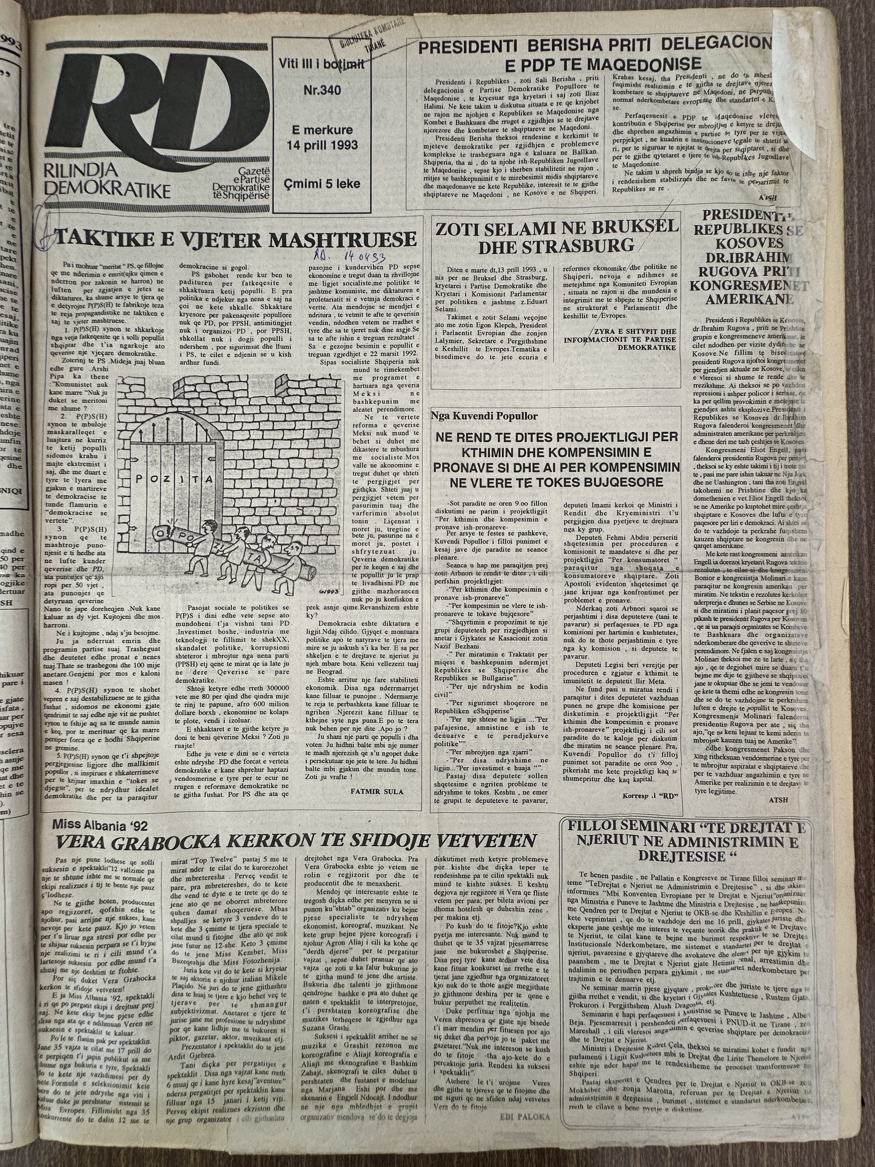 Rilindja Demokratike 1993-04-14