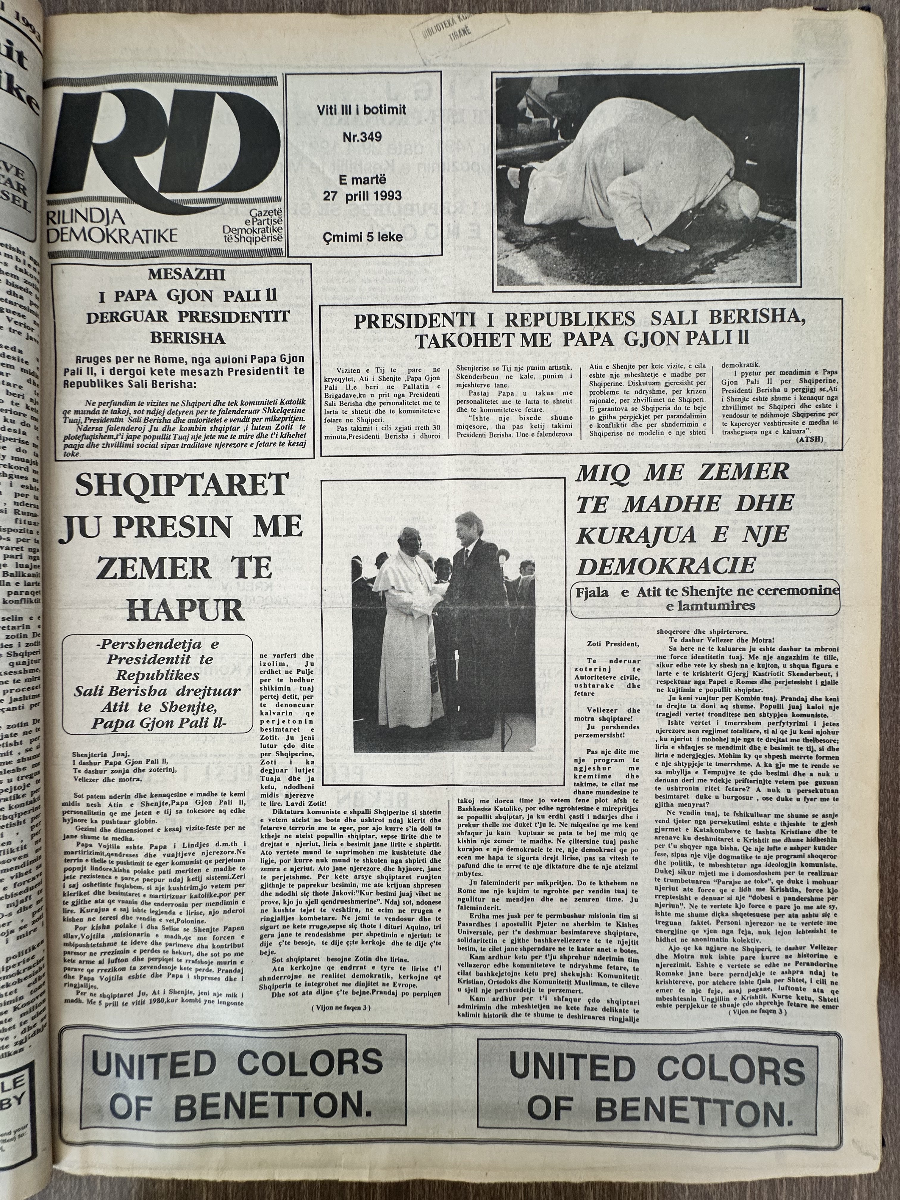 Rilindja Demokratike 1993-04-27
