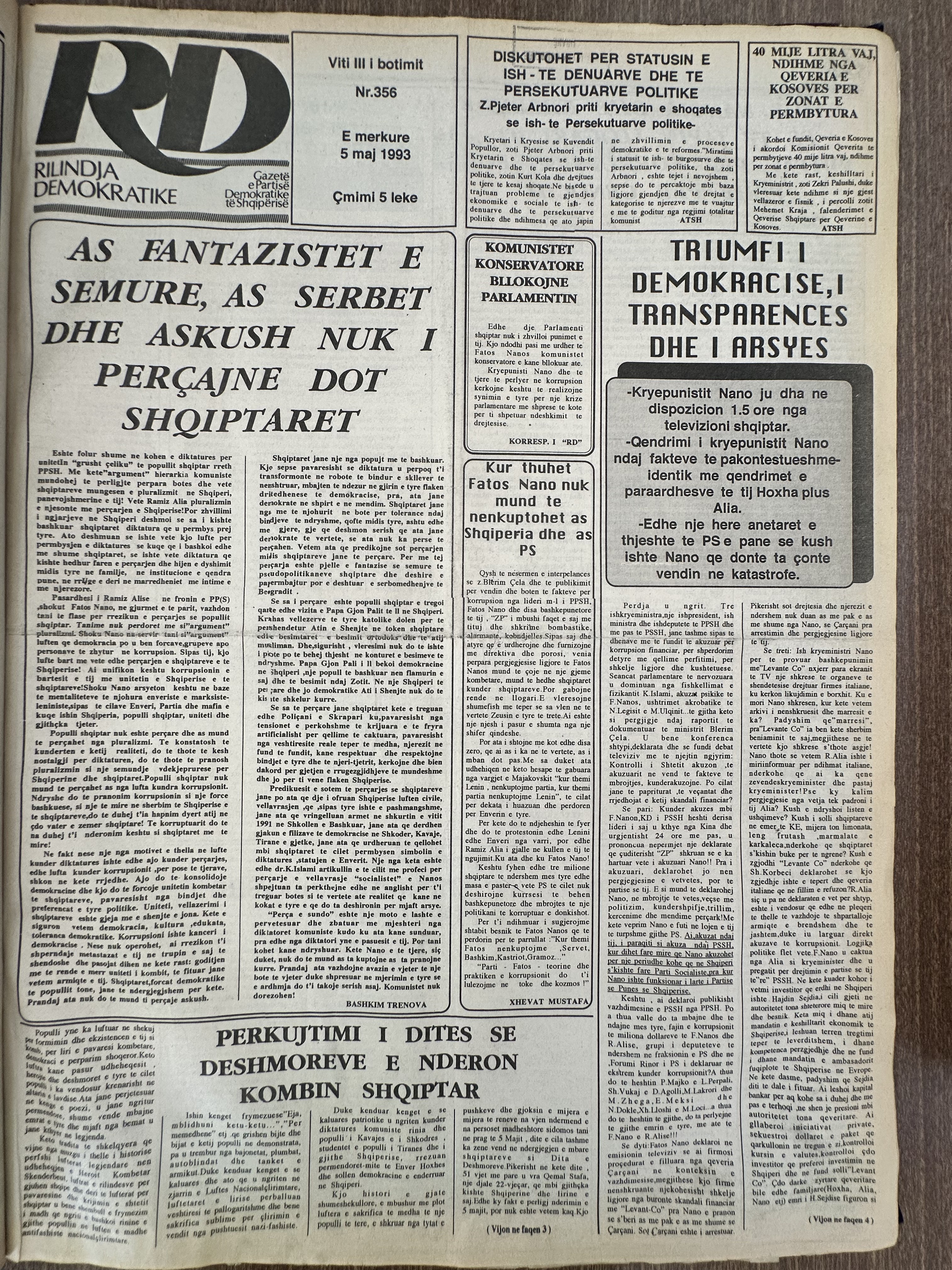 Rilindja Demokratike 1993-05-05