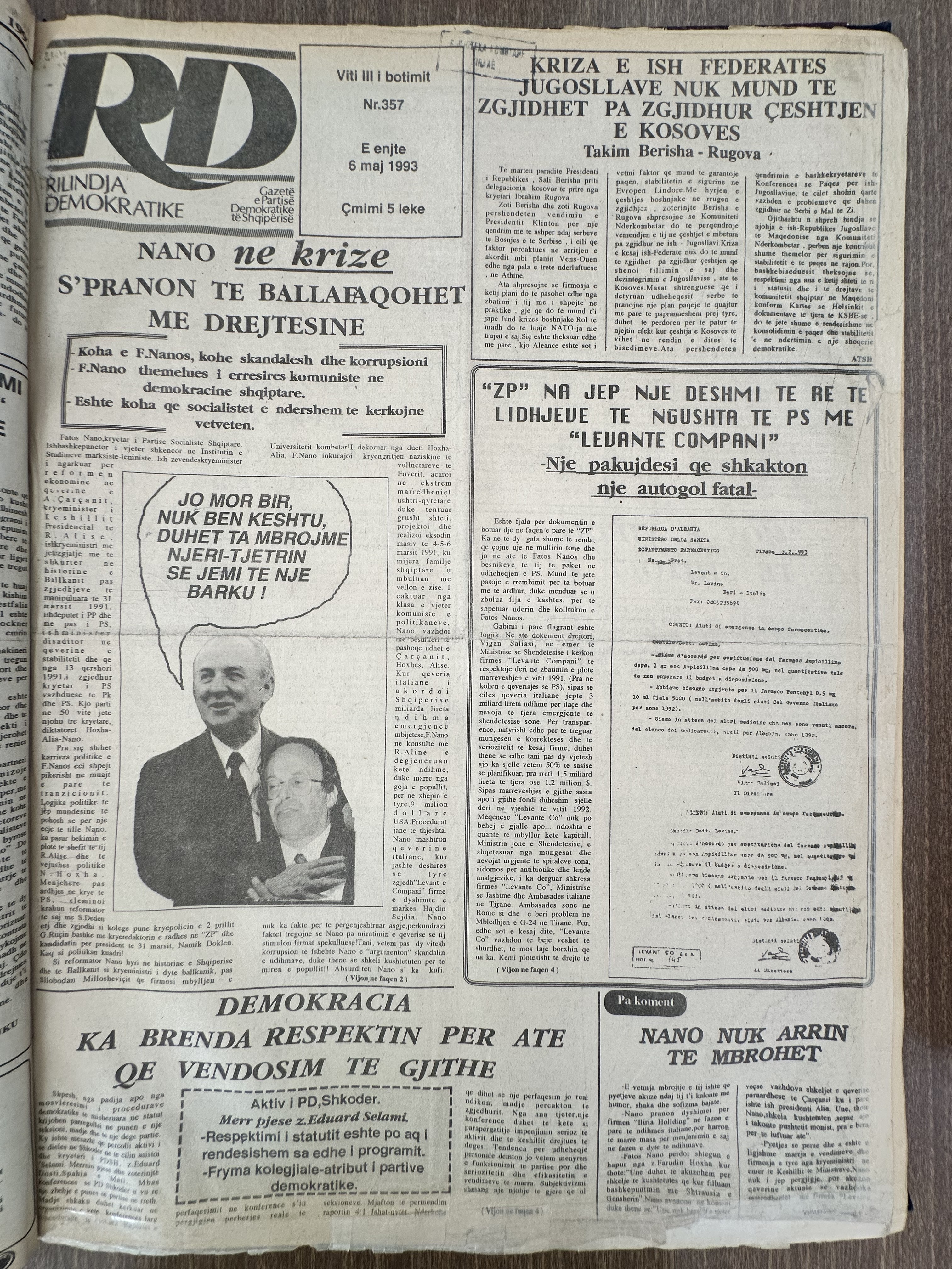 Rilindja Demokratike 1993-05-06