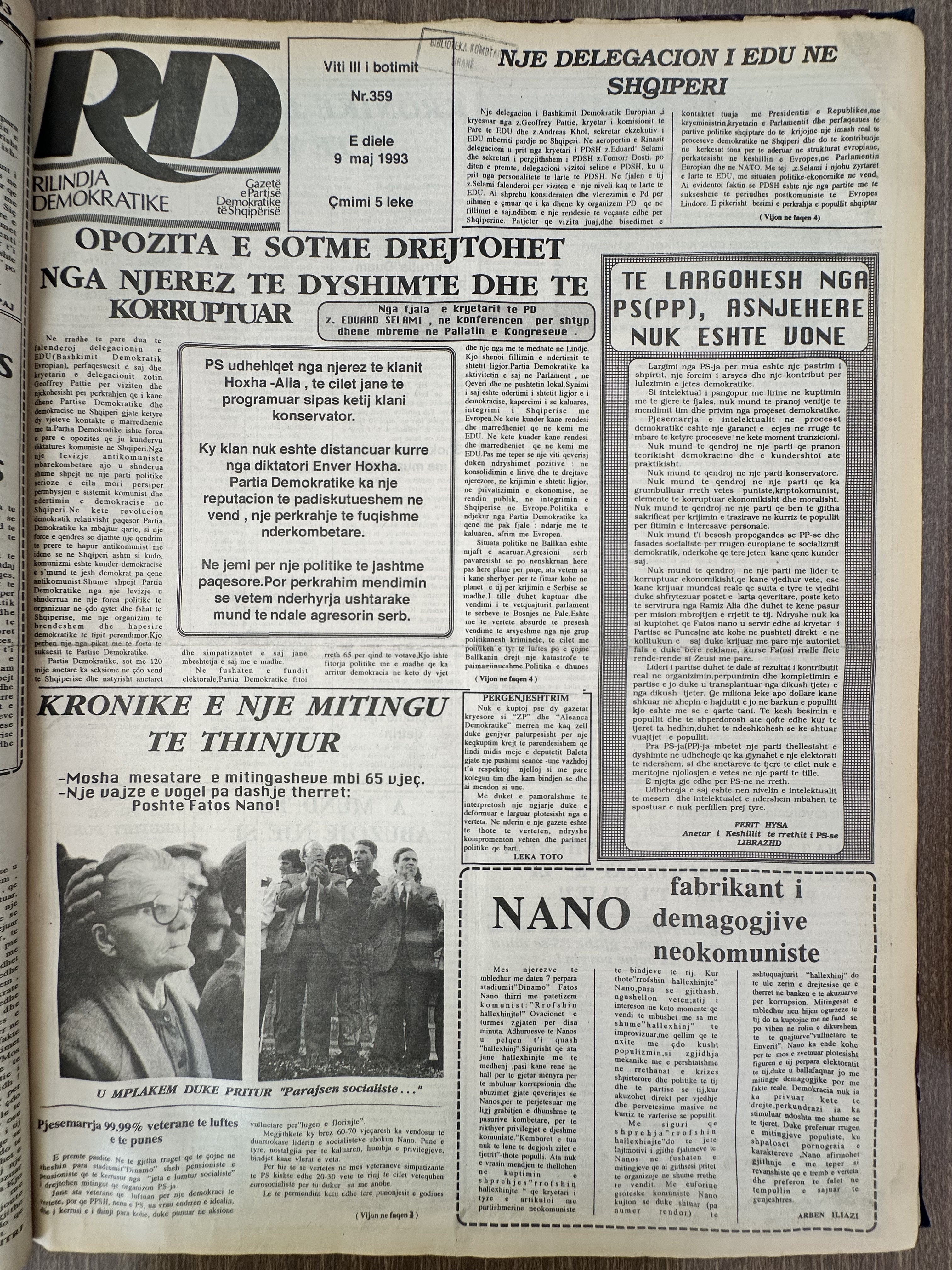 Rilindja Demokratike 1993-05-09