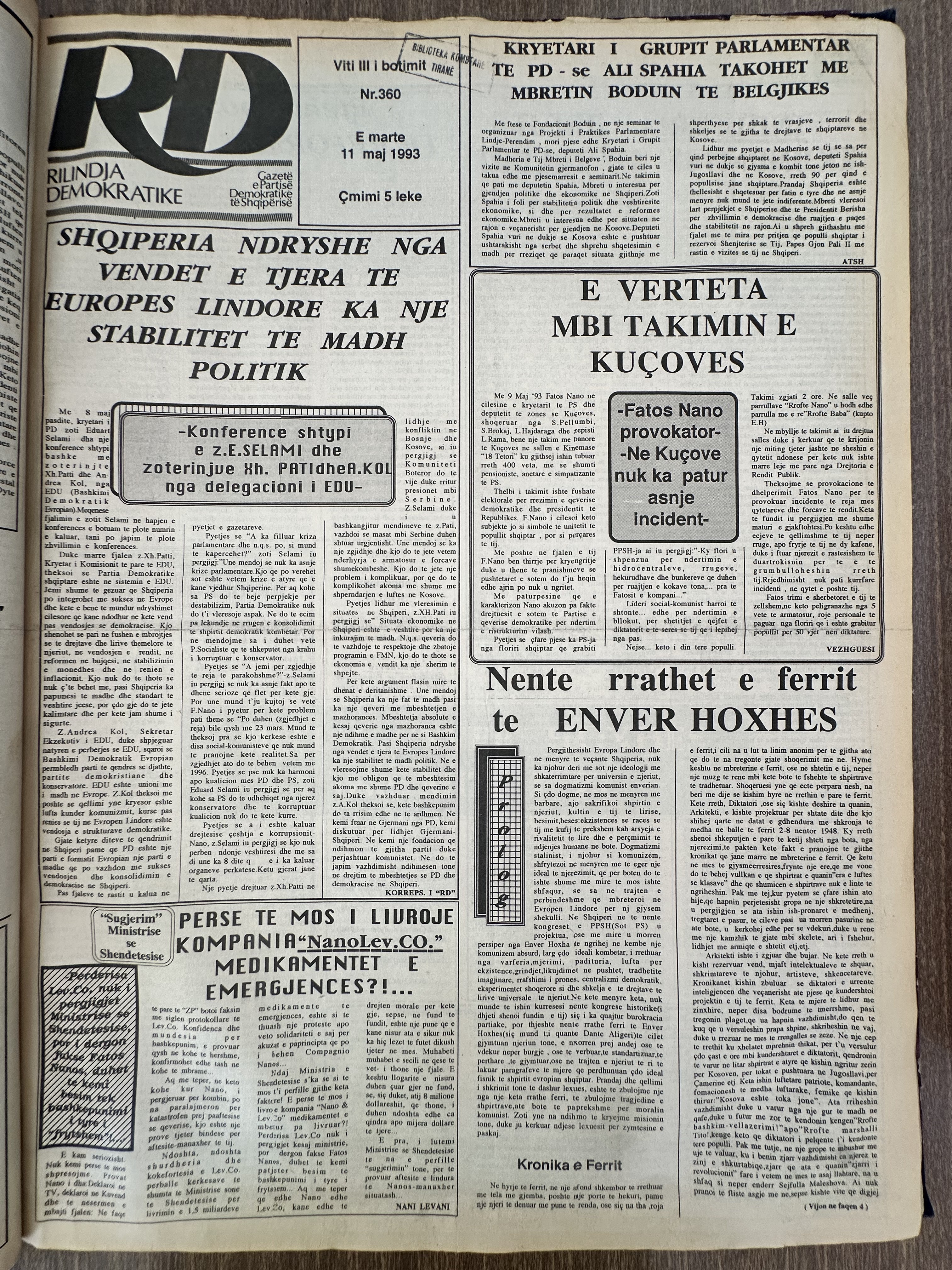 Rilindja Demokratike 1993-05-11