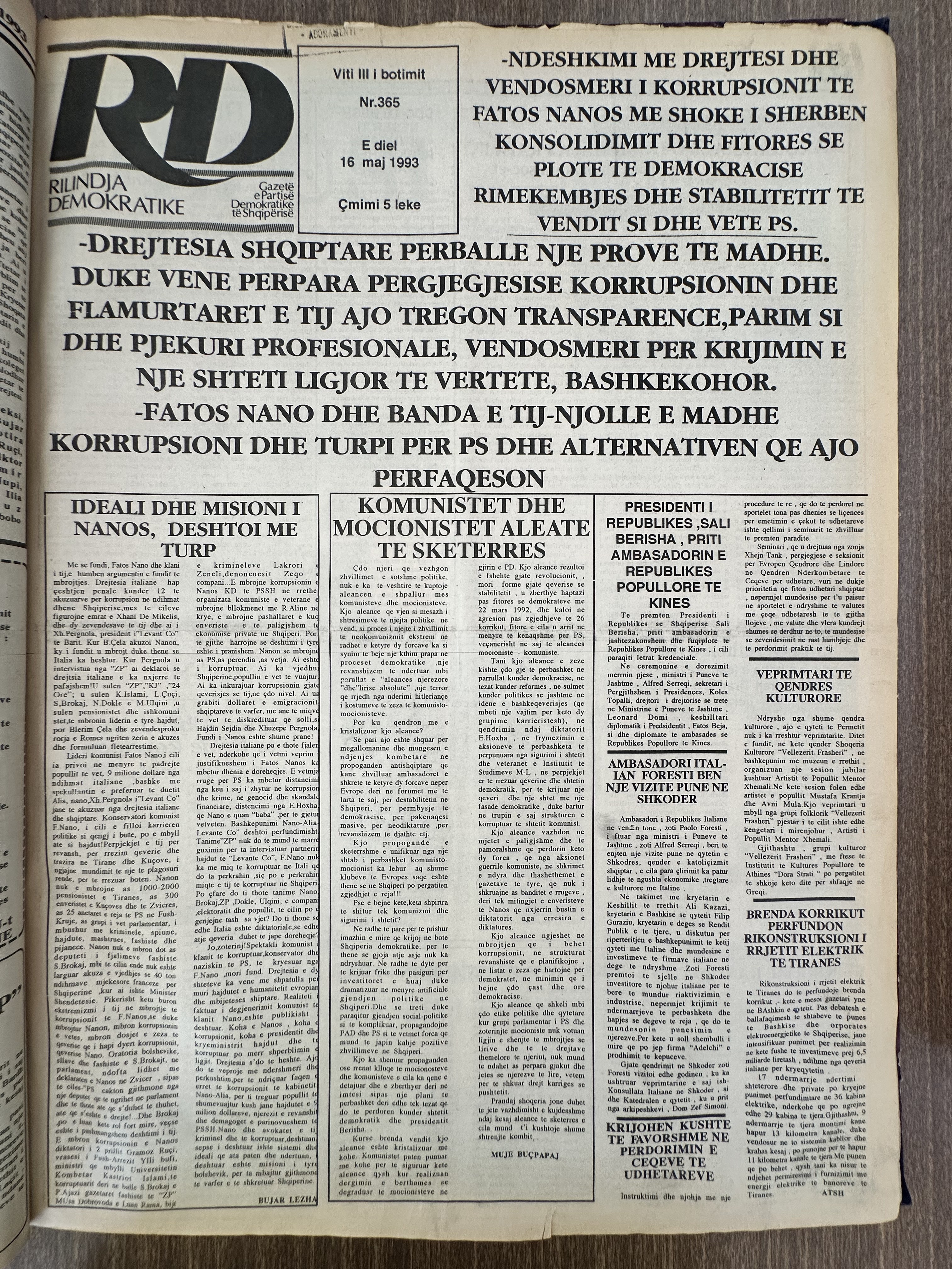 Rilindja Demokratike 1993-05-16