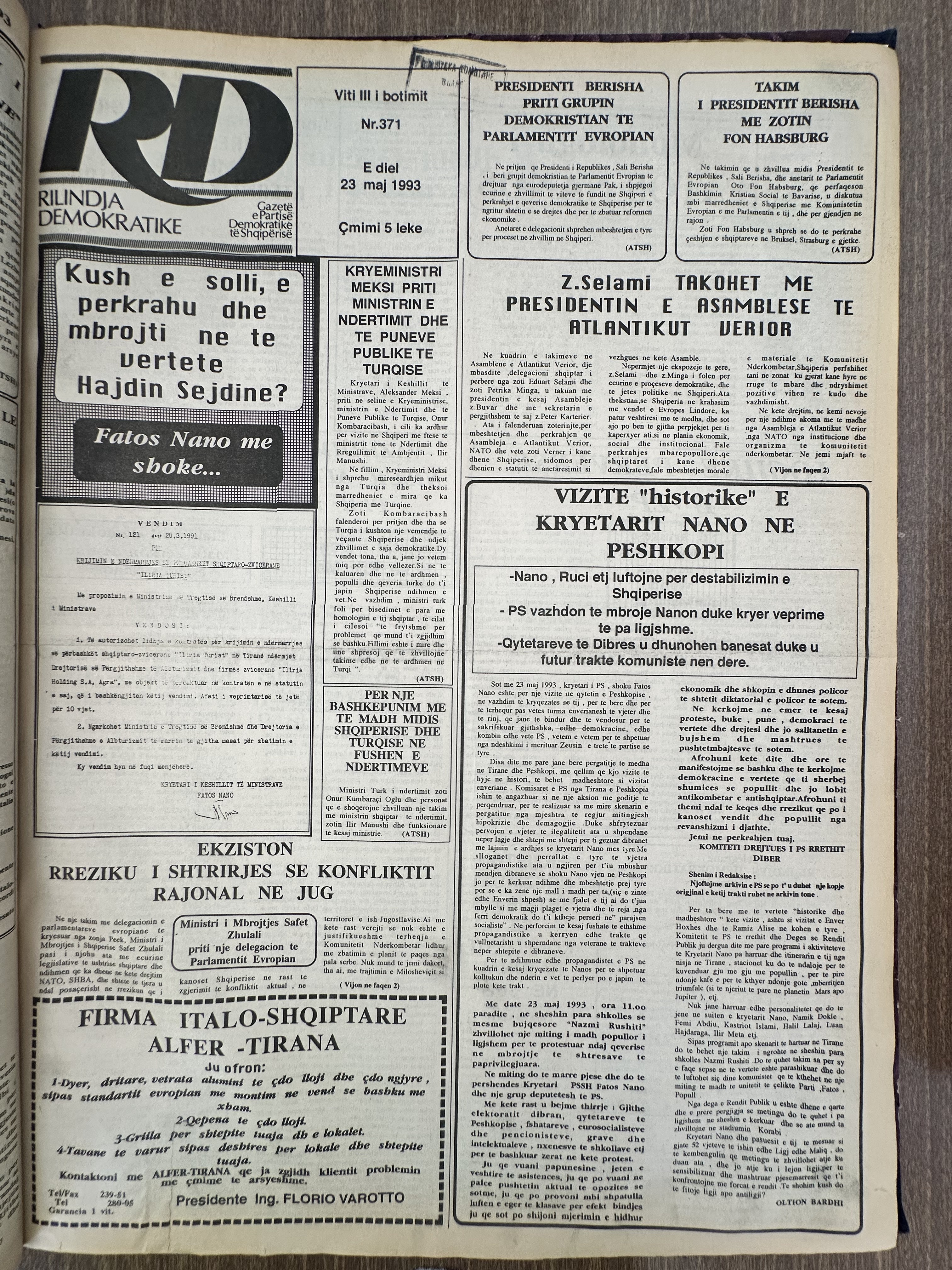 Rilindja Demokratike 1993-05-23