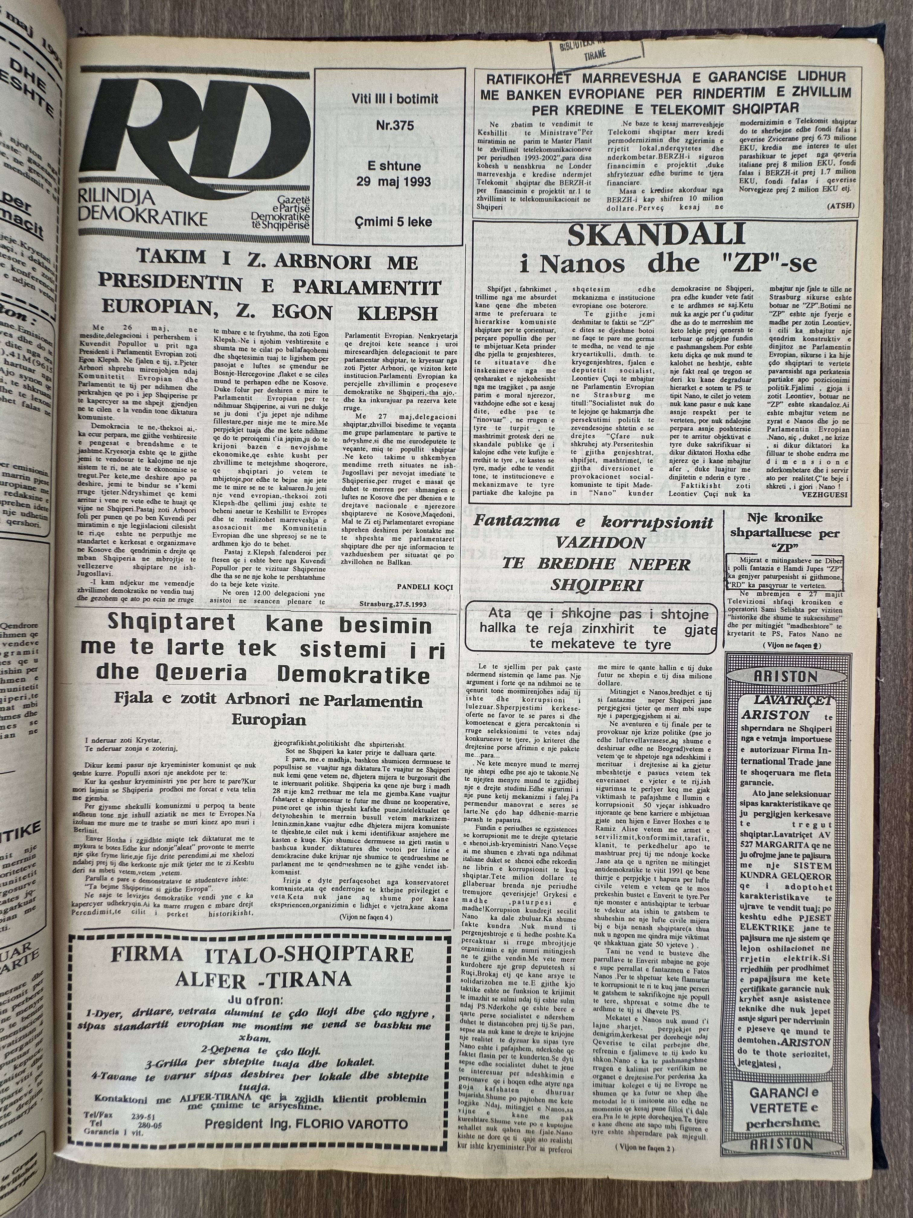 Rilindja Demokratike 1993-05-29