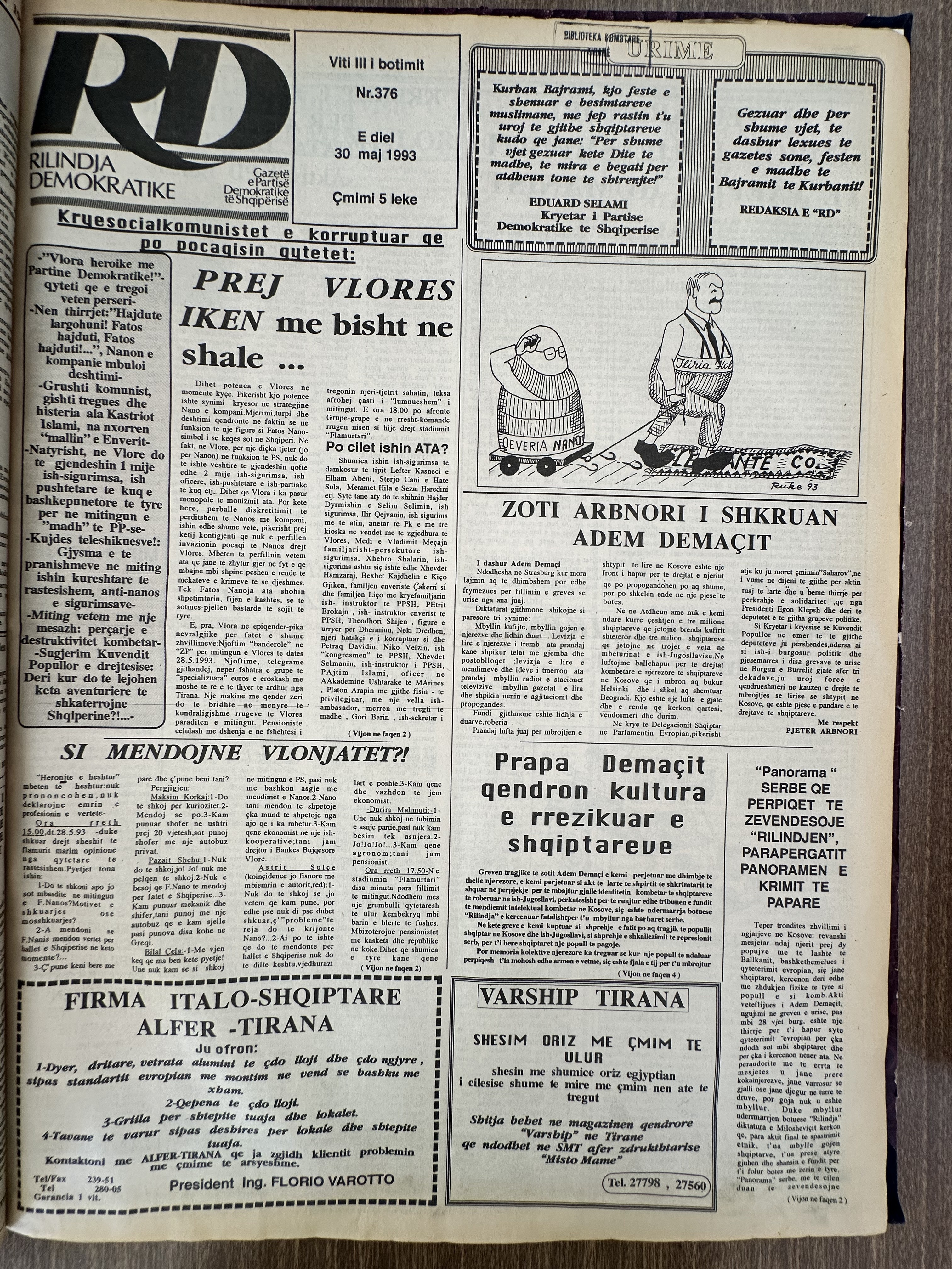 Rilindja Demokratike 1993-05-30