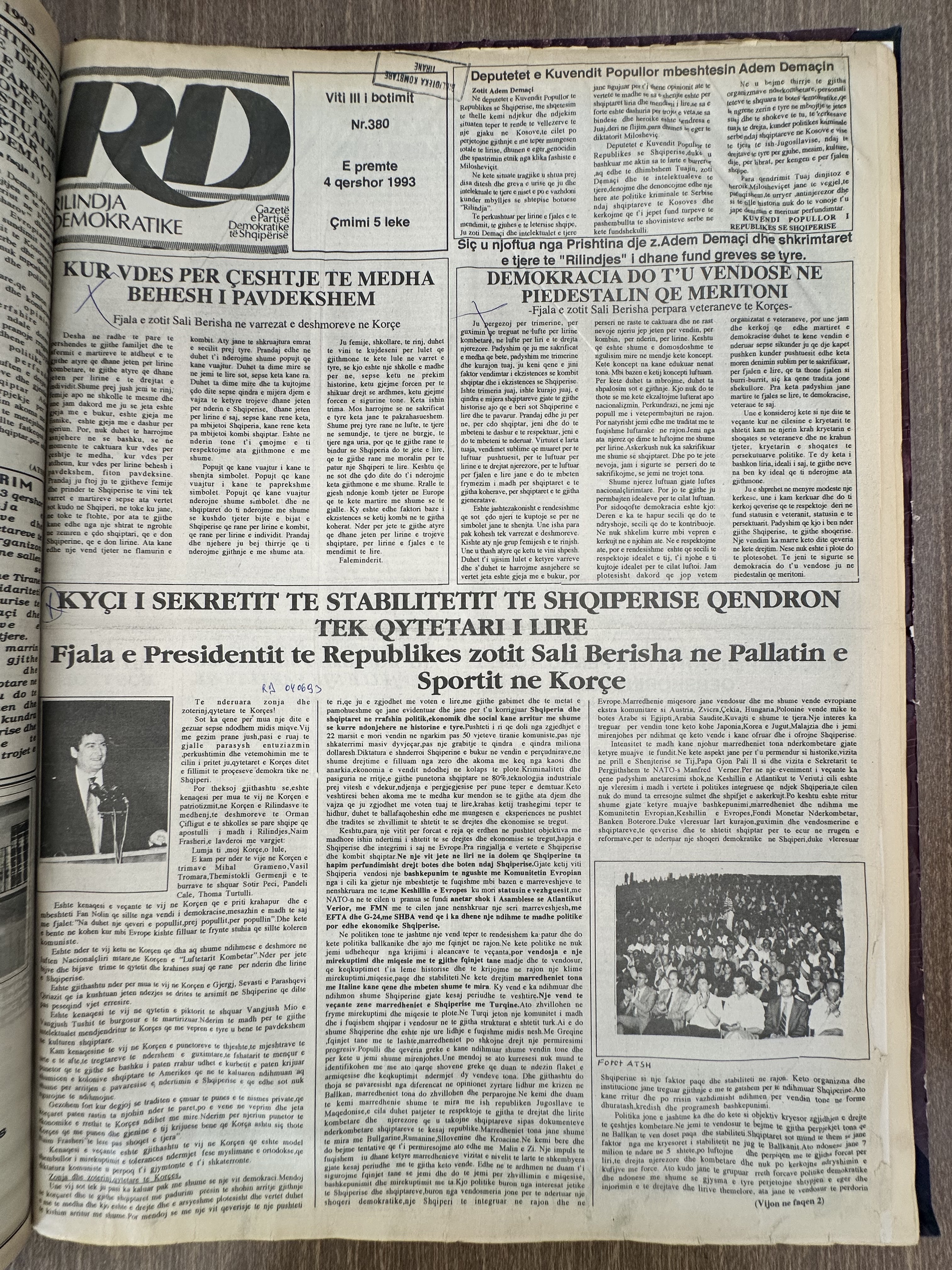 Rilindja Demokratike 1993-06-04