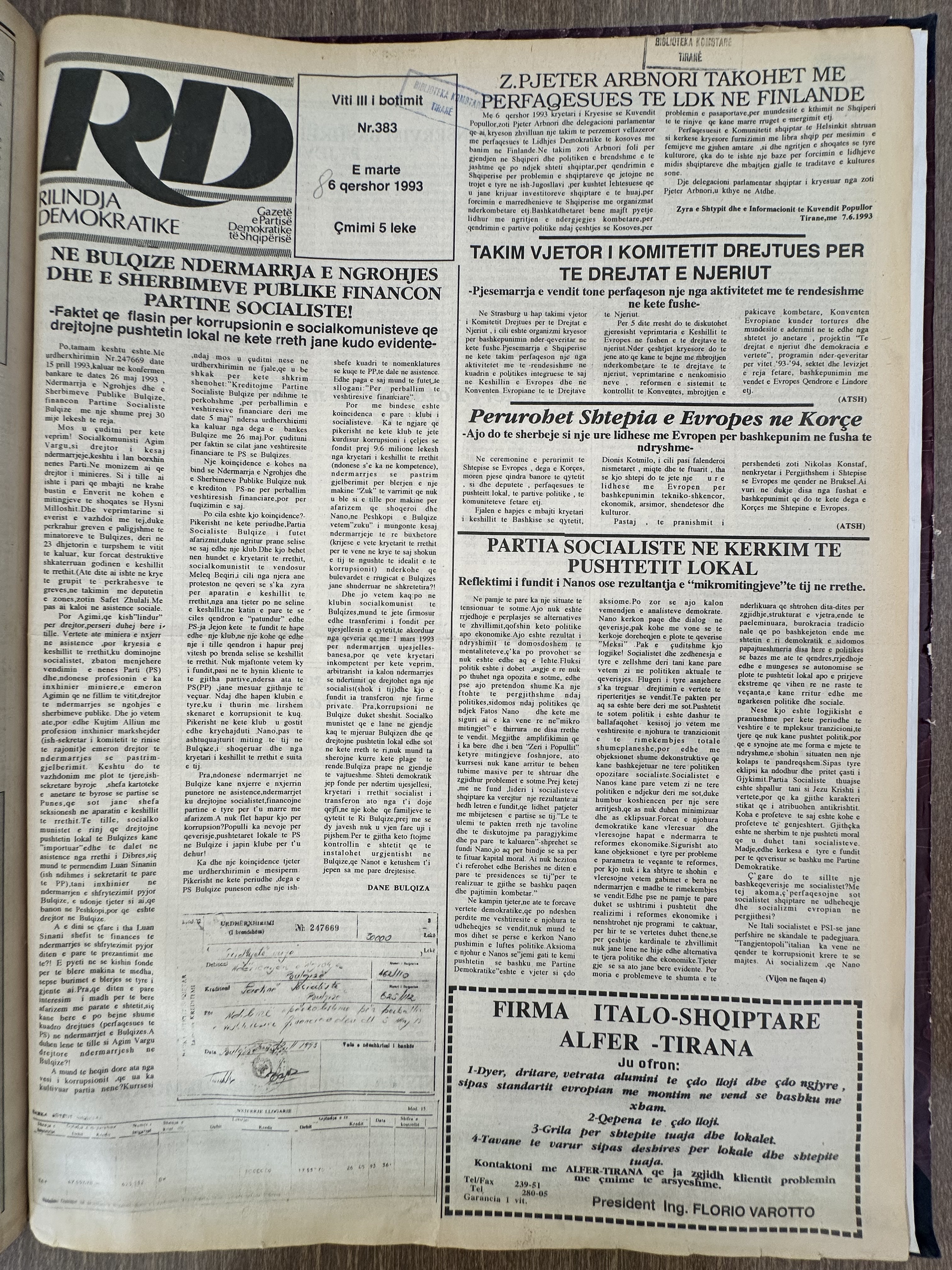 Rilindja Demokratike 1993-06-06
