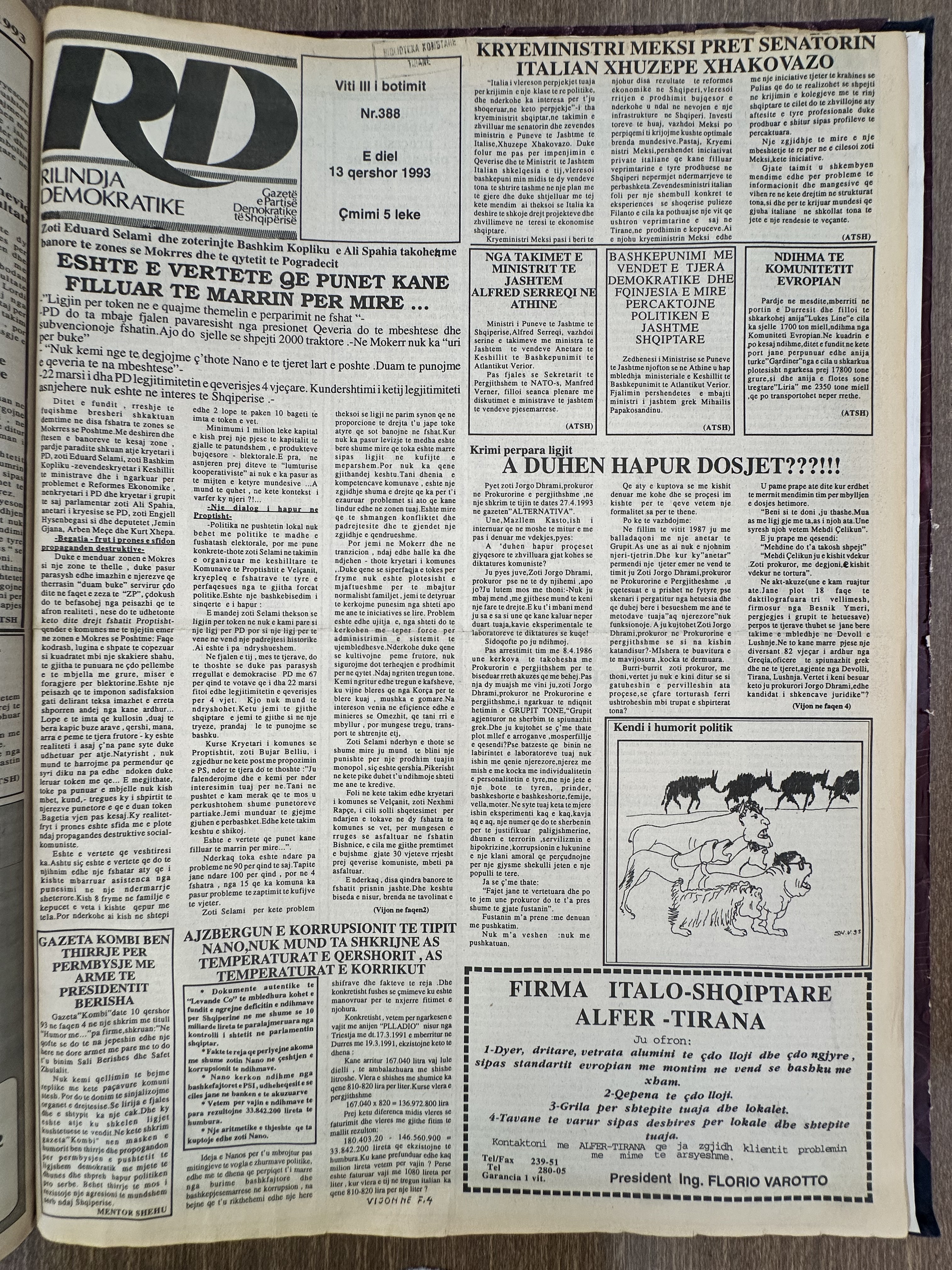 Rilindja Demokratike 1993-06-13