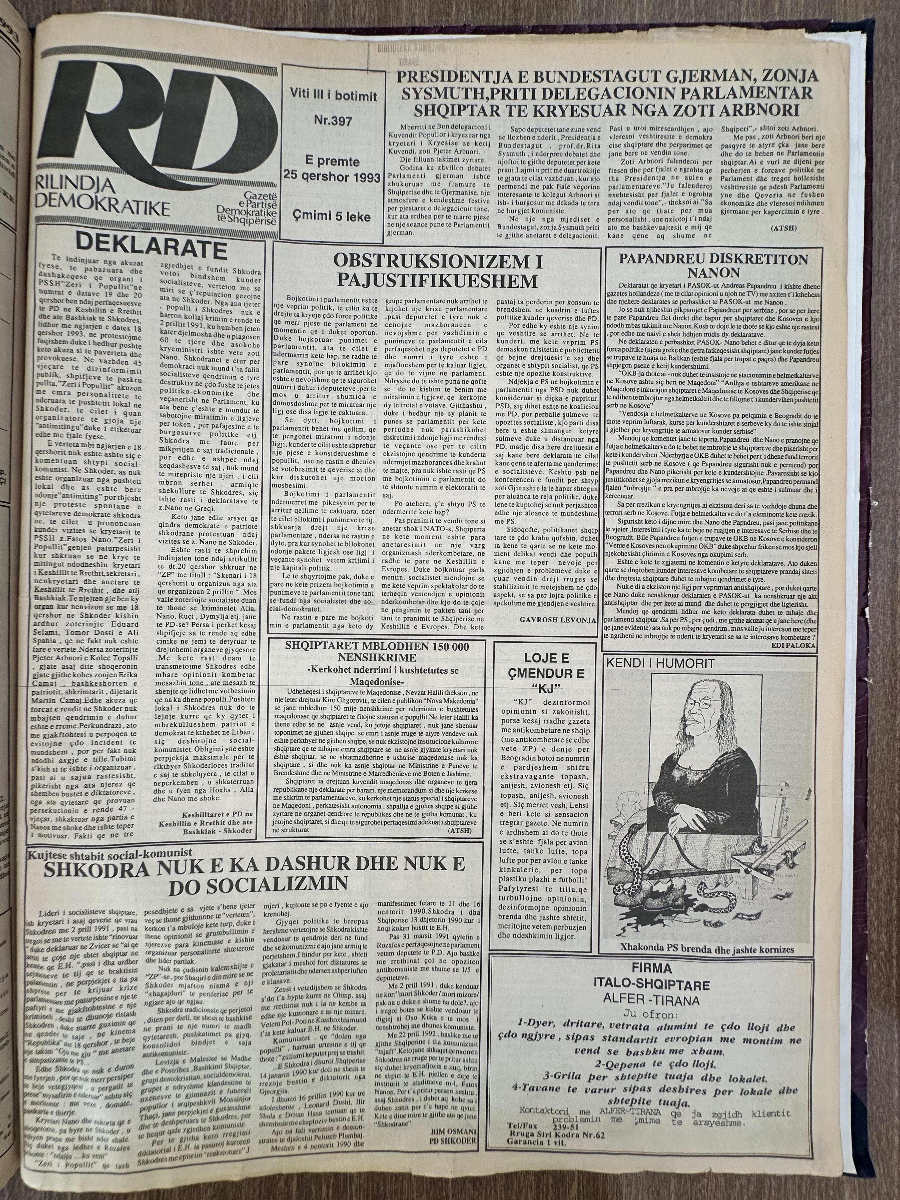 Rilindja Demokratike 1993-06-25