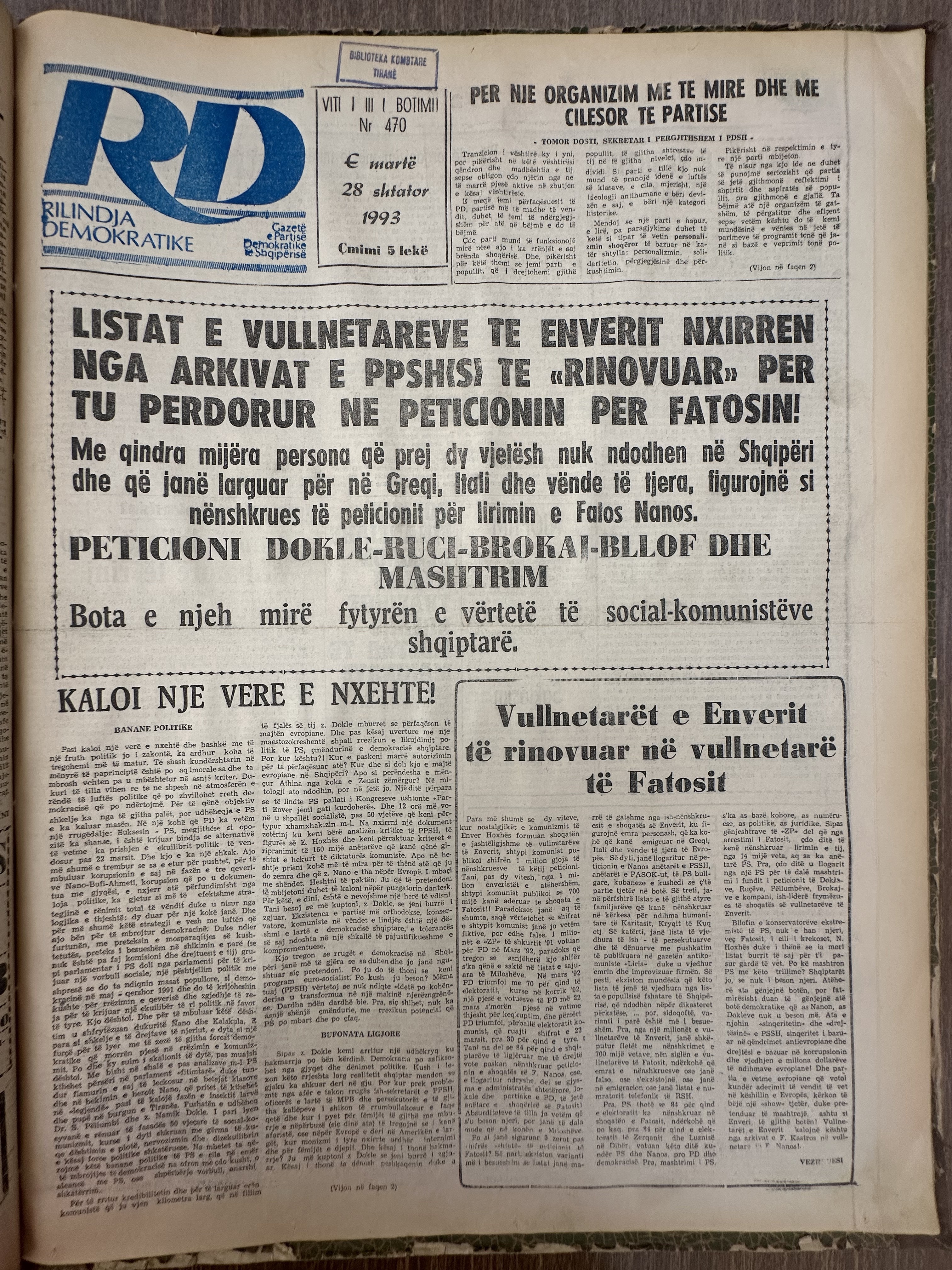 Rilindja Demokratike 1993-09-28