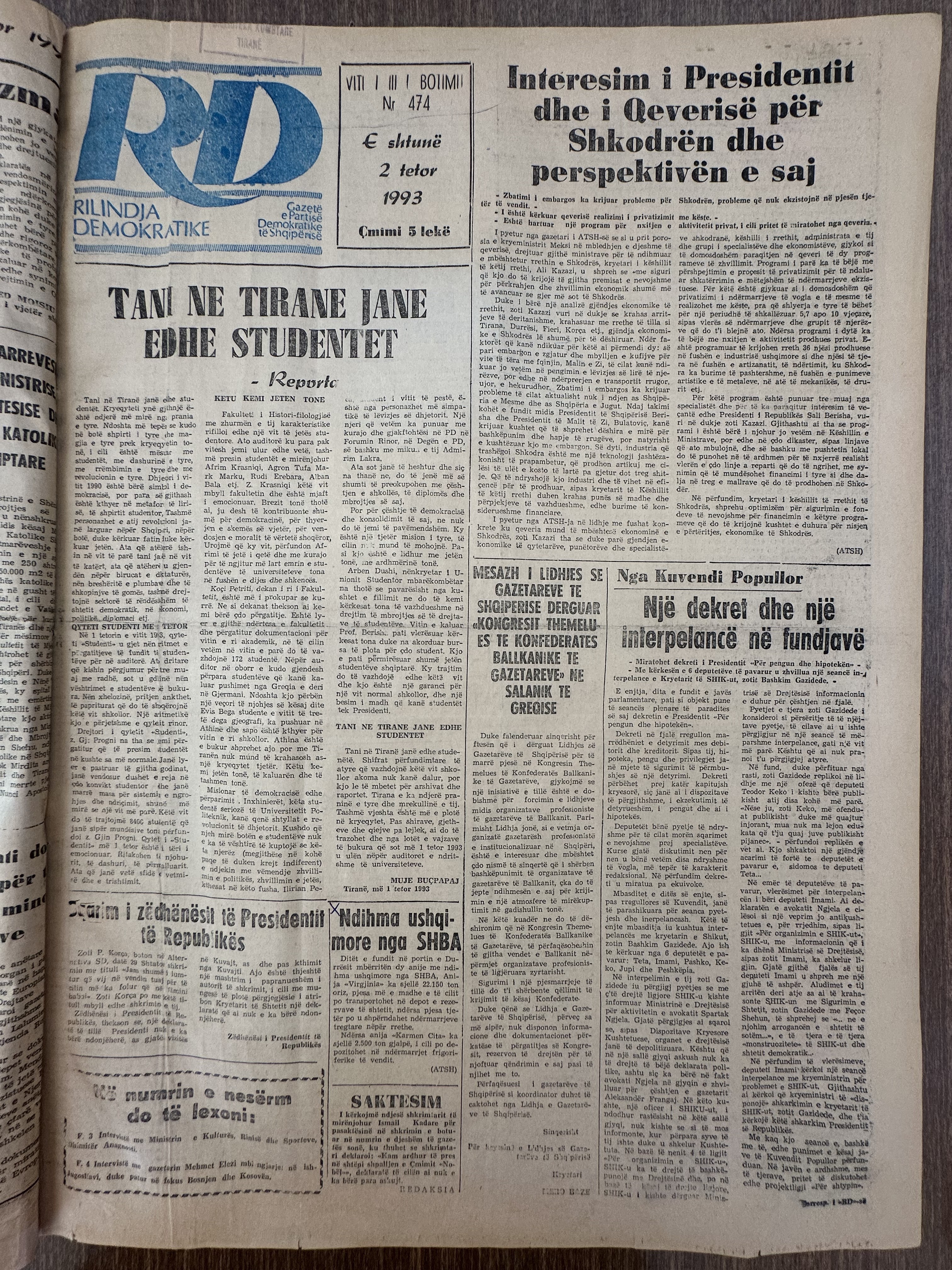 Rilindja Demokratike 1993-10-02