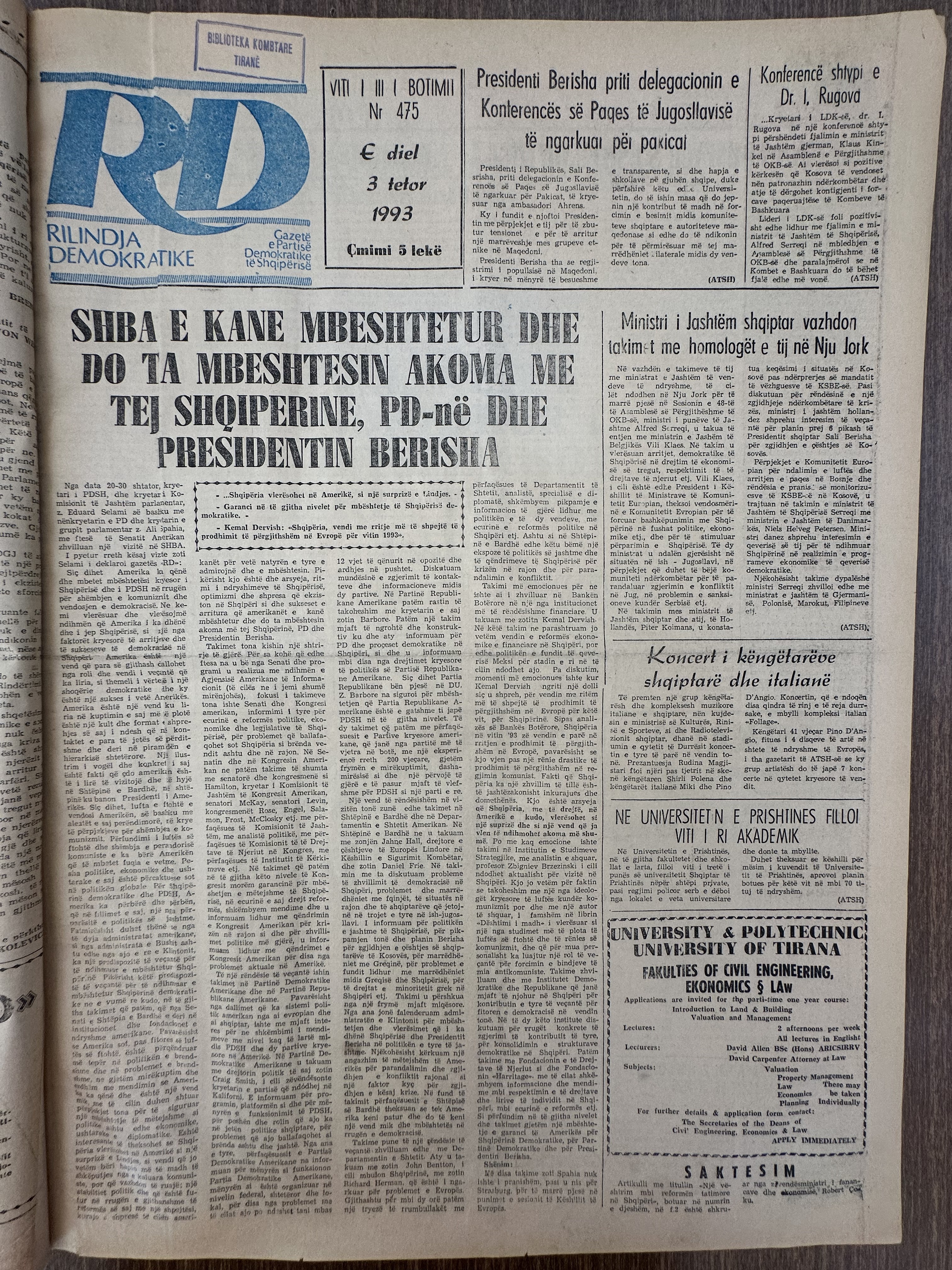 Rilindja Demokratike 1993-10-03