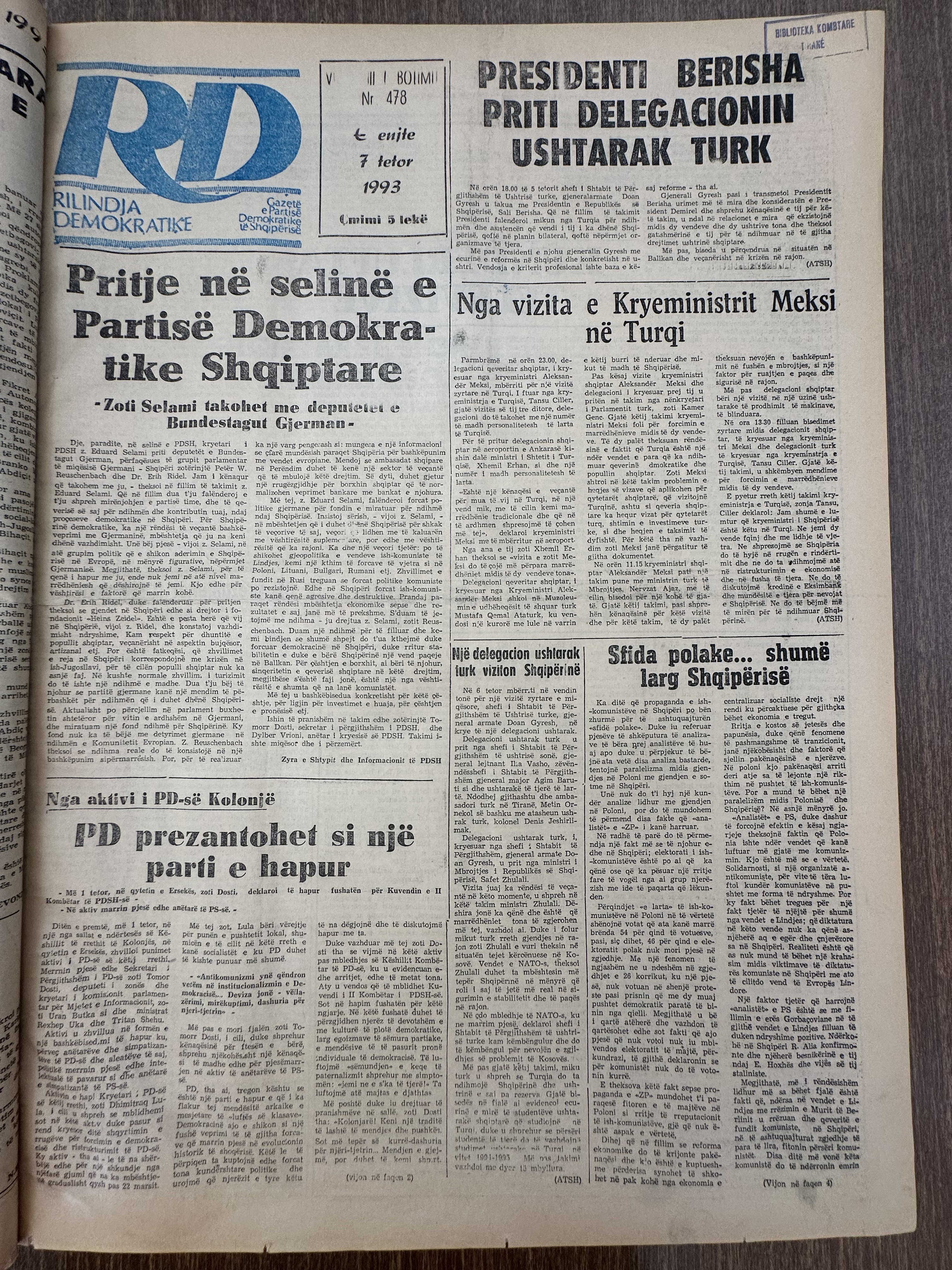 Rilindja Demokratike 1993-10-07