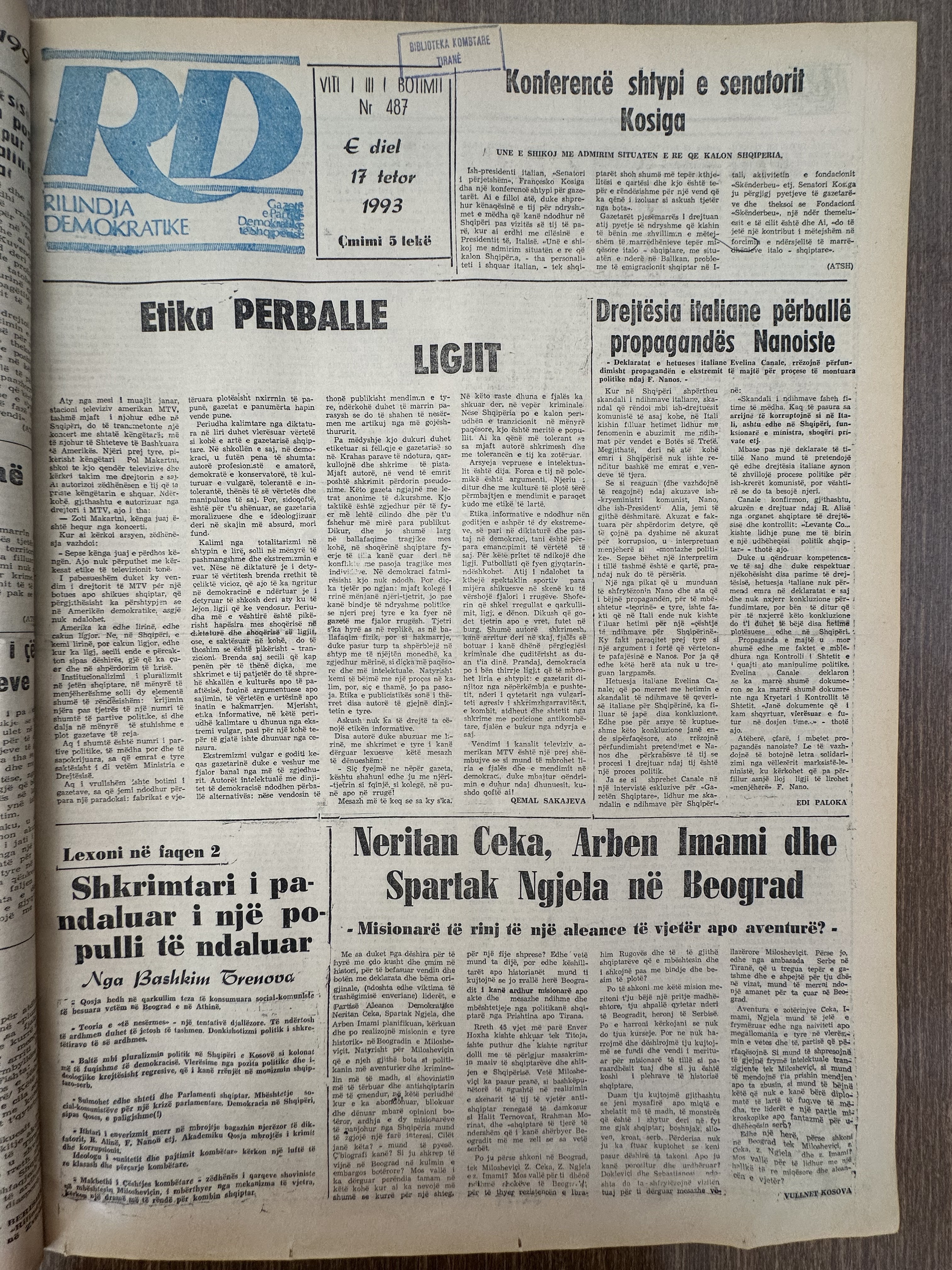 Rilindja Demokratike 1993-10-17