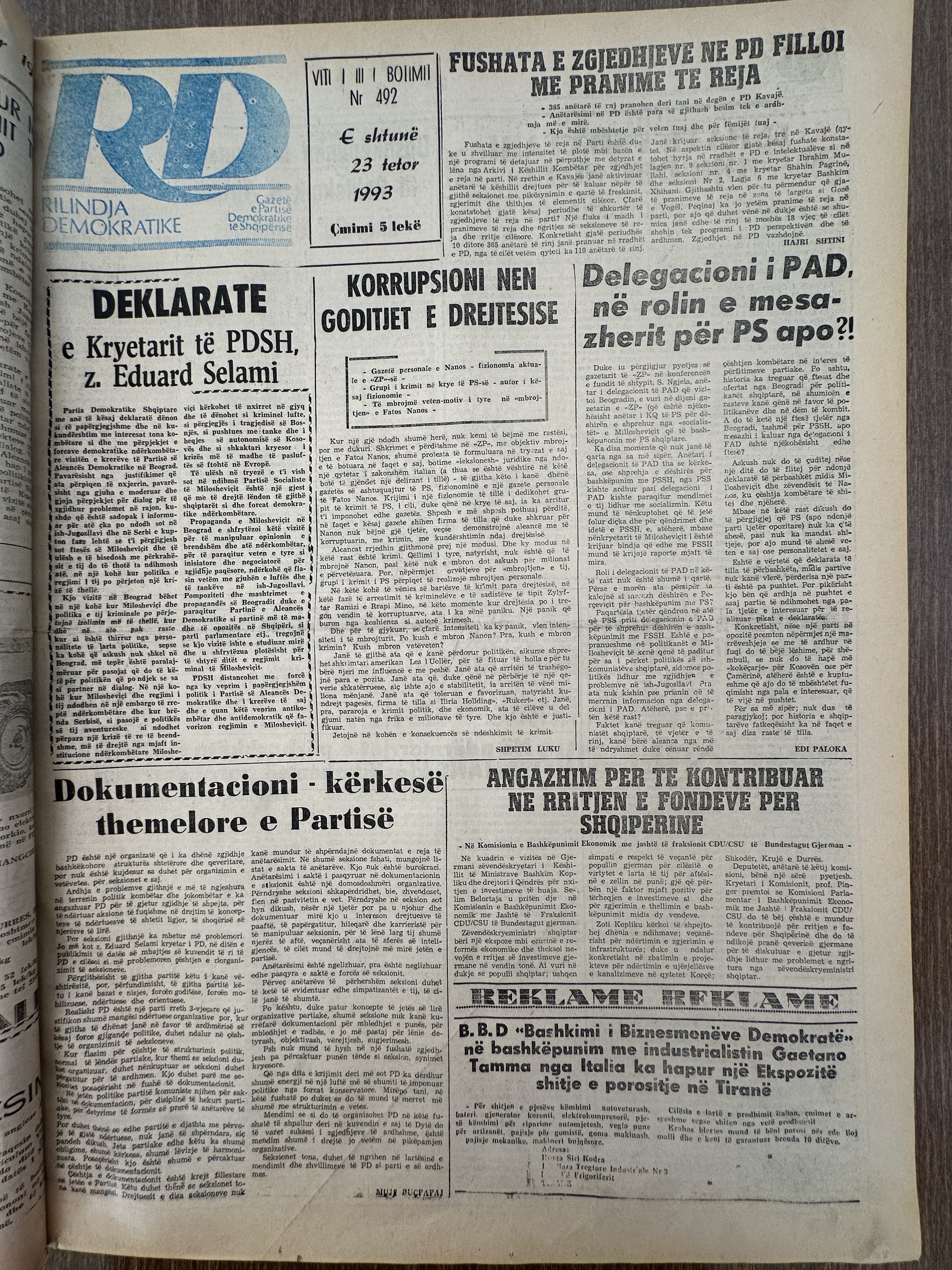 Rilindja Demokratike 1993-10-23
