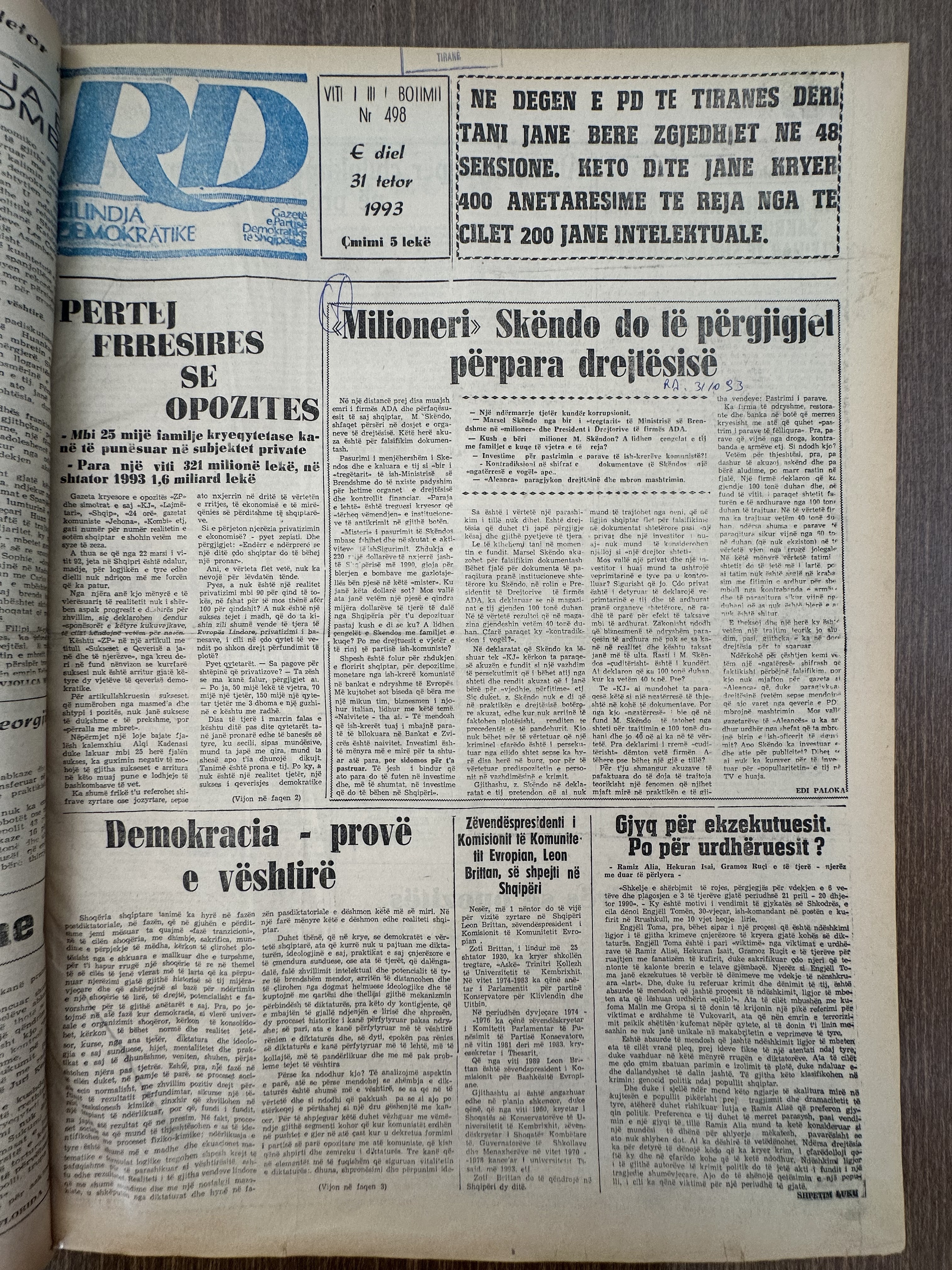 Rilindja Demokratike 1993-10-31