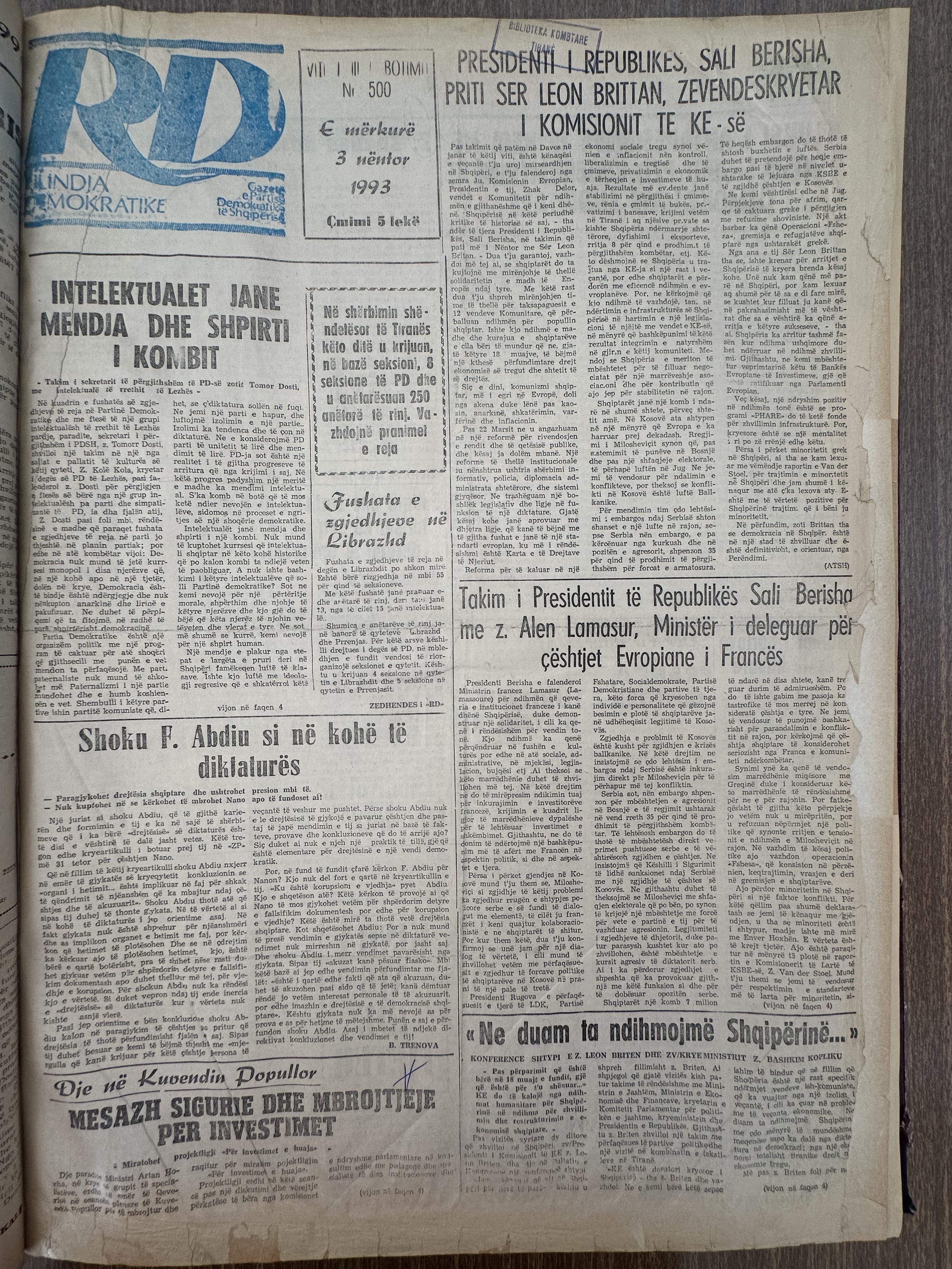 Rilindja Demokratike 1993-11-03