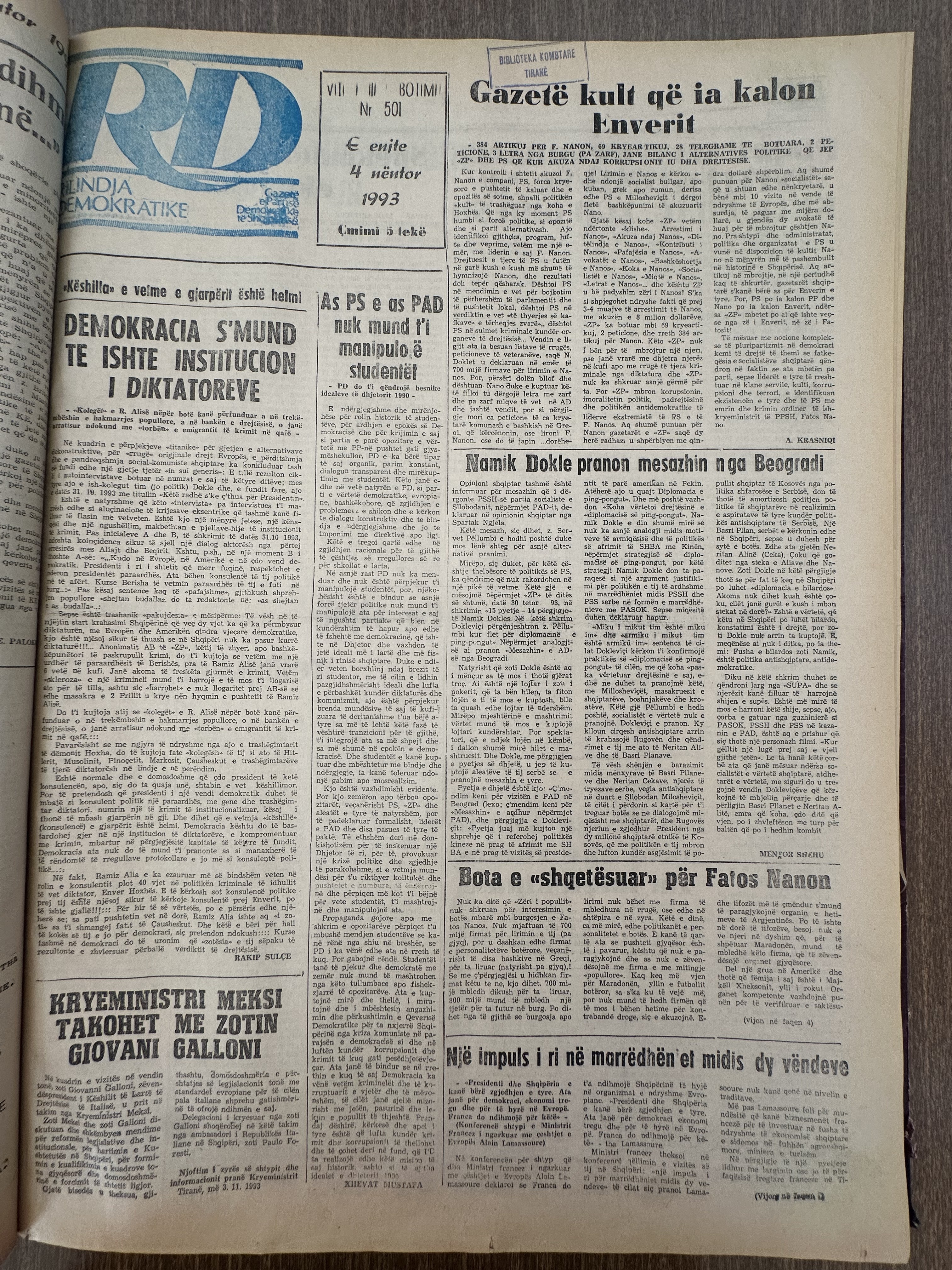 Rilindja Demokratike 1993-11-04