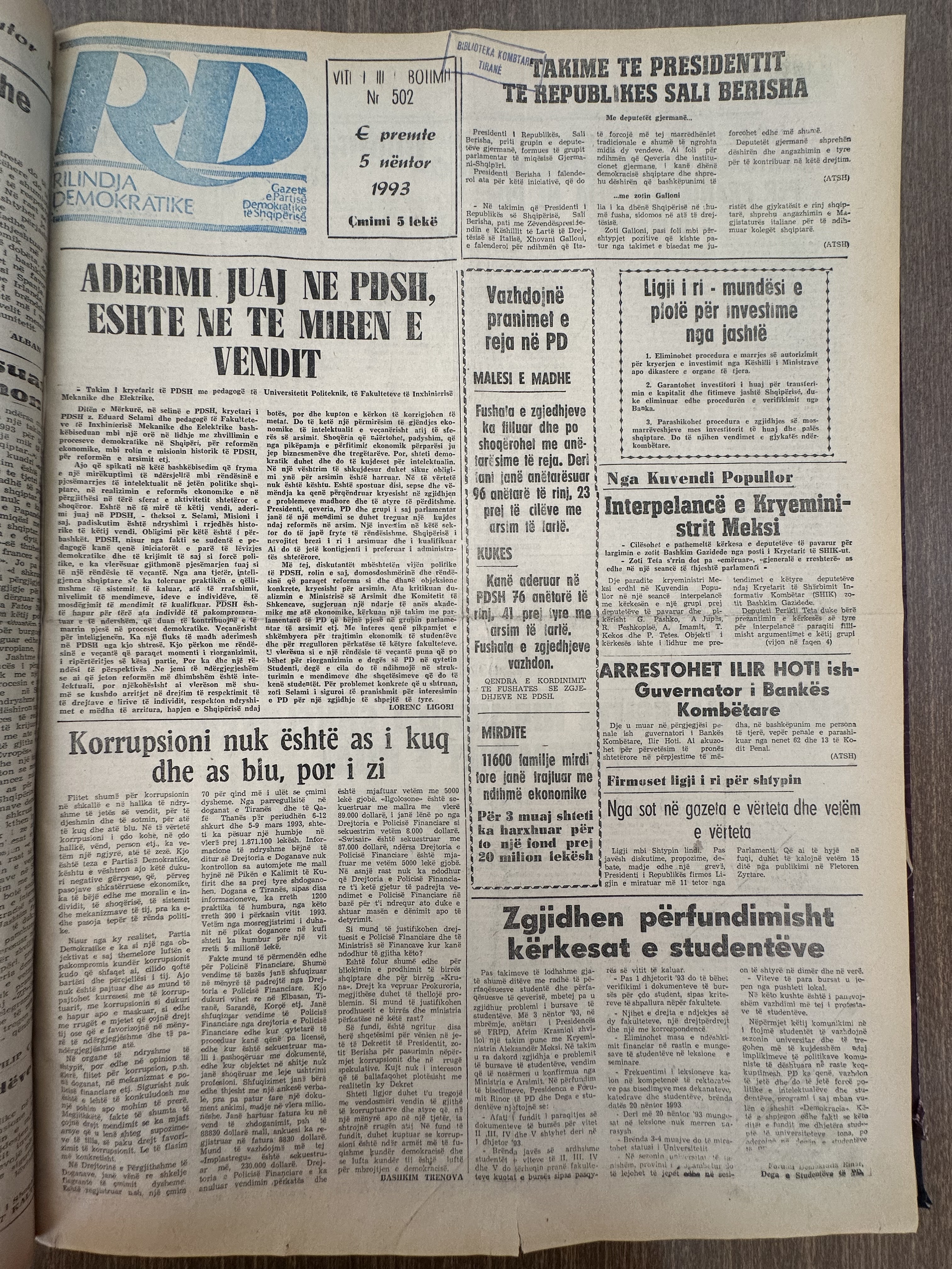 Rilindja Demokratike 1993-11-05