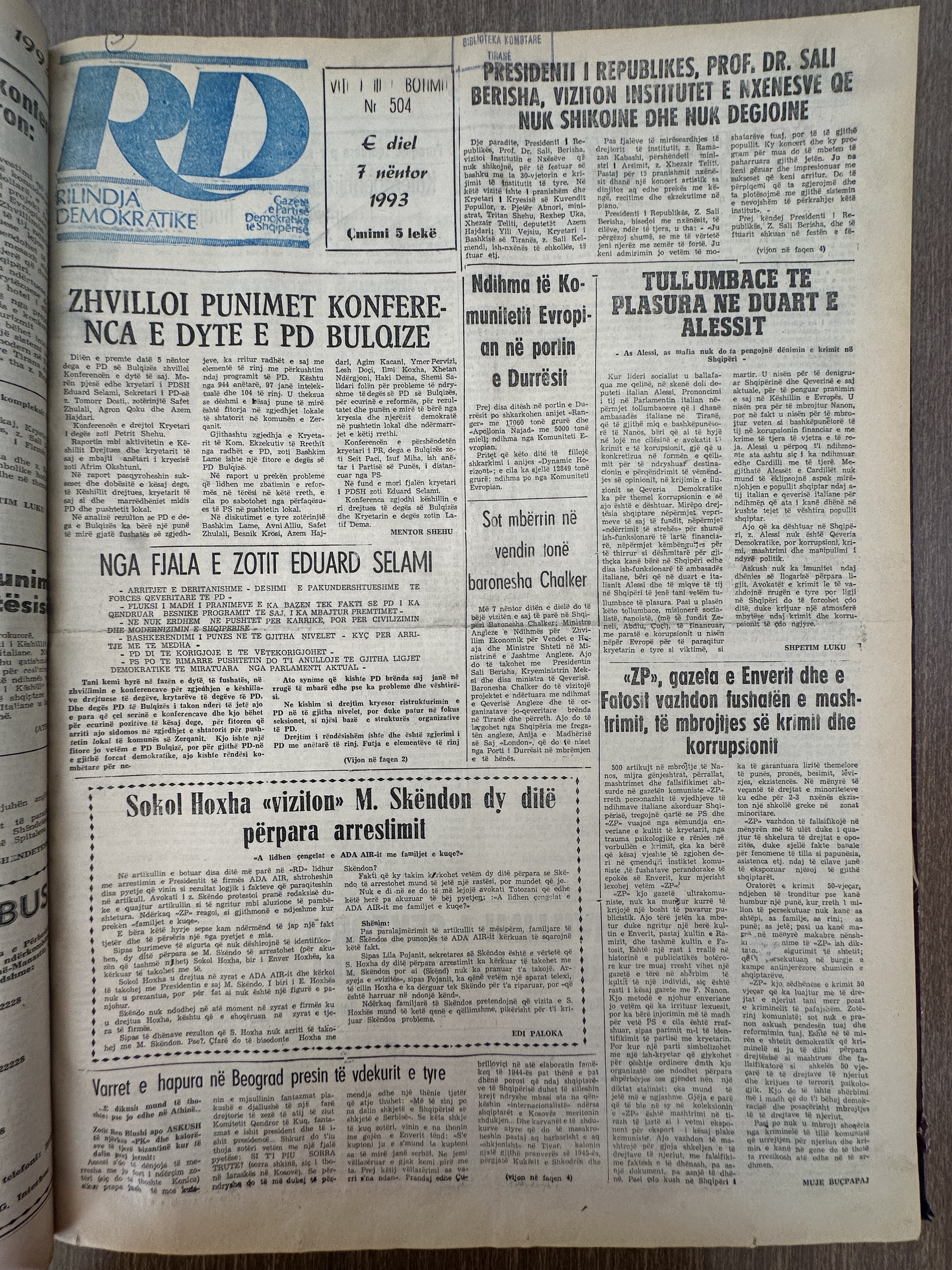 Rilindja Demokratike 1993-11-07