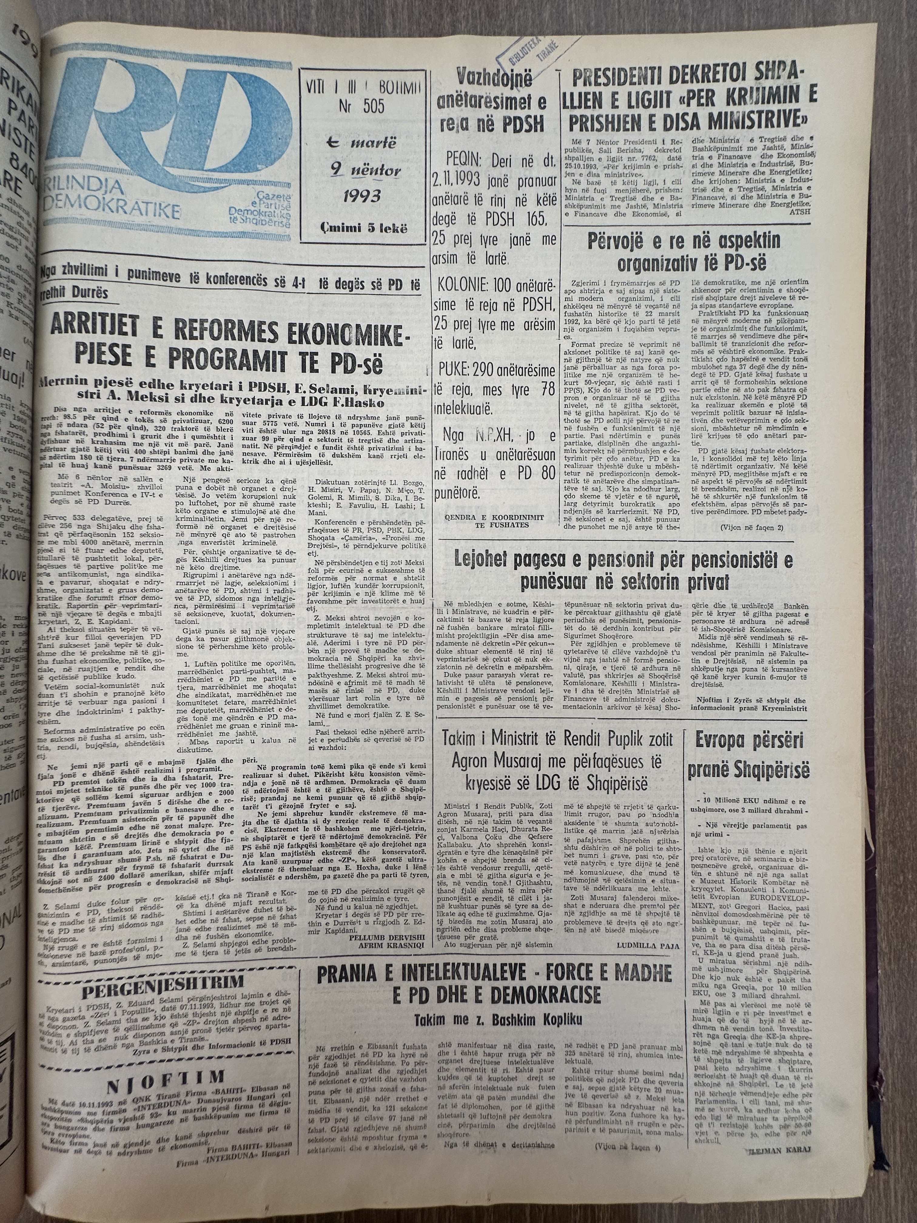 Rilindja Demokratike 1993-11-09
