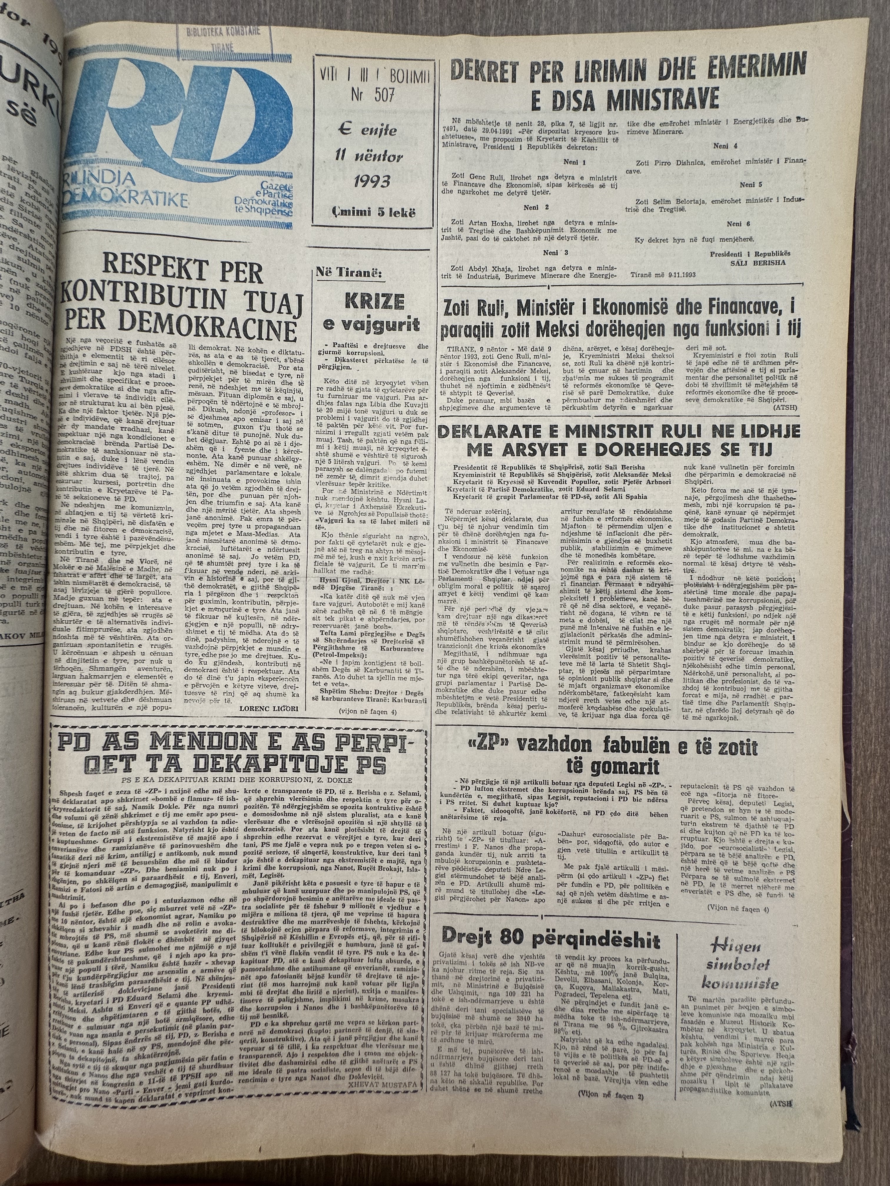 Rilindja Demokratike 1993-11-11