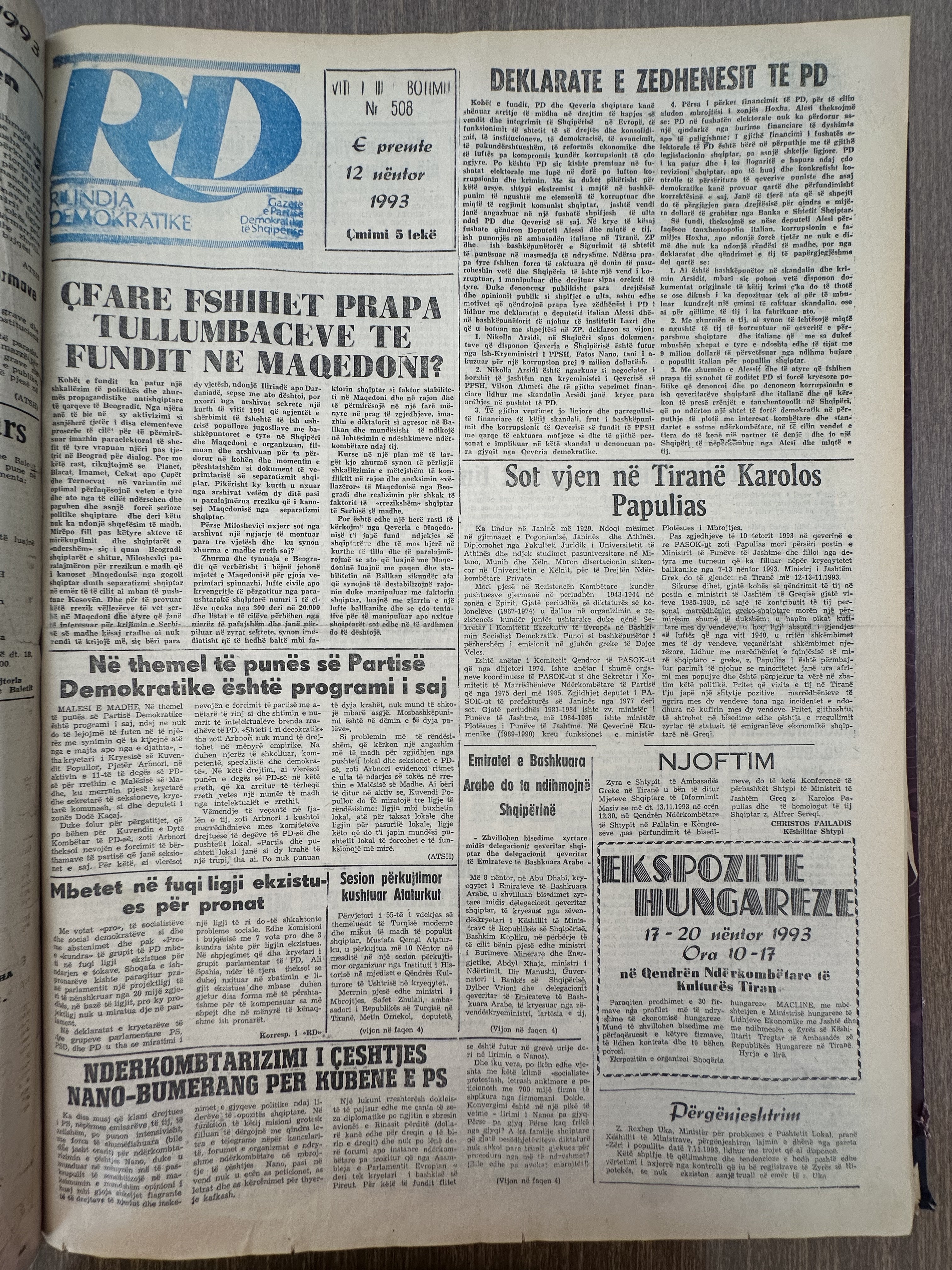 Rilindja Demokratike 1993-11-12